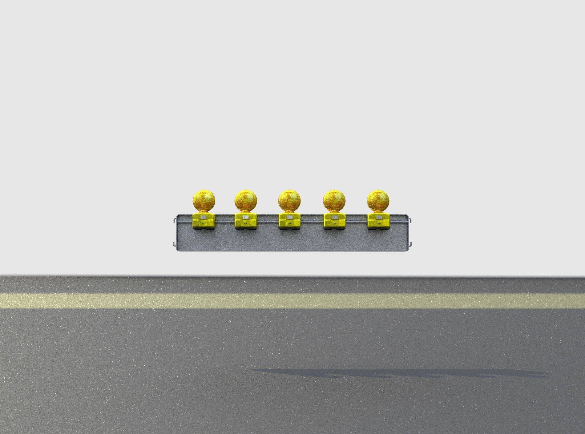 Construction Barrier 4 with warning lights 600-34 250x1600mm Low-poly 3D model_26