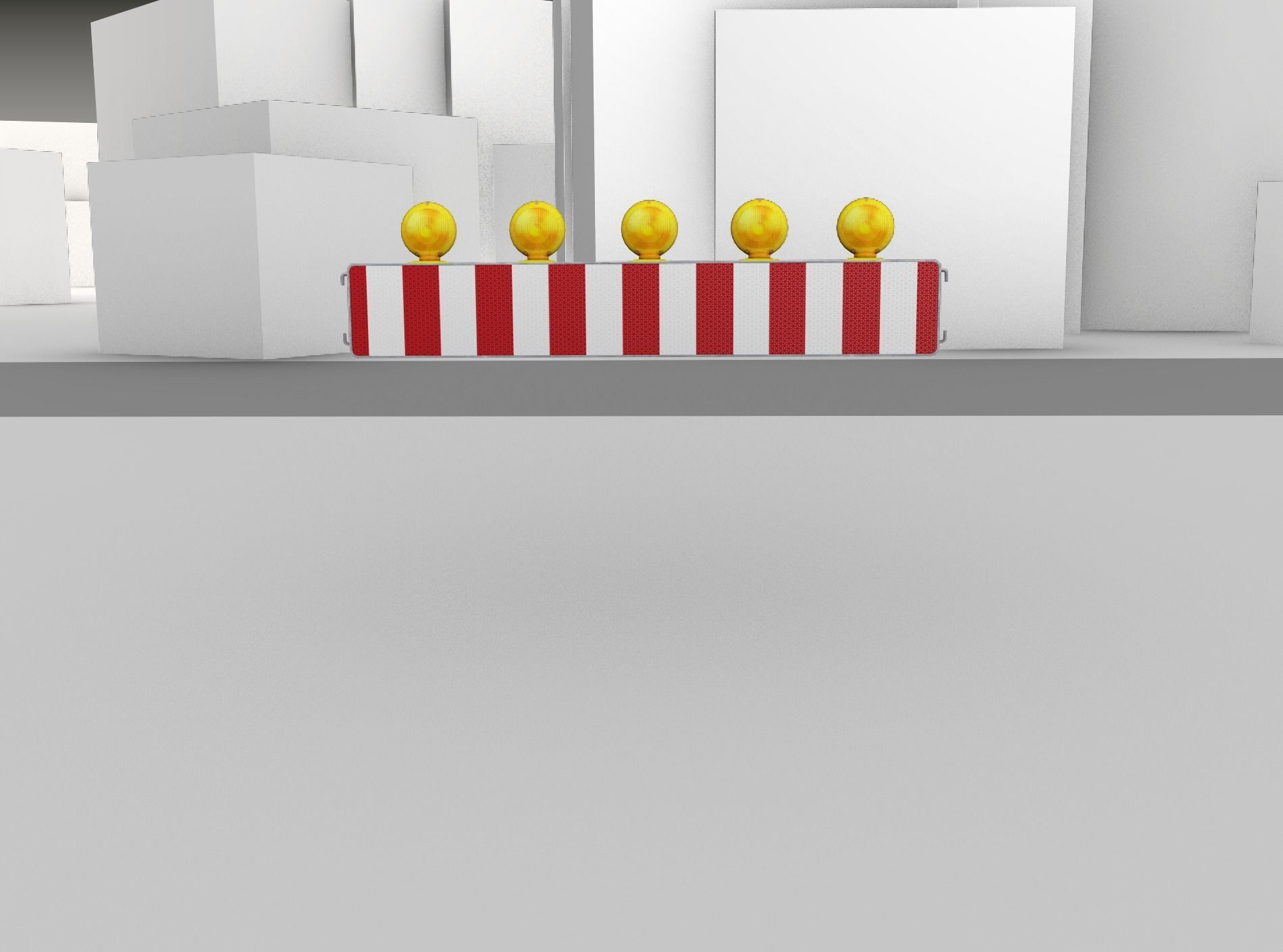 Construction Barrier 4 with warning lights 600-34 250x1600mm Low-poly 3D model_4