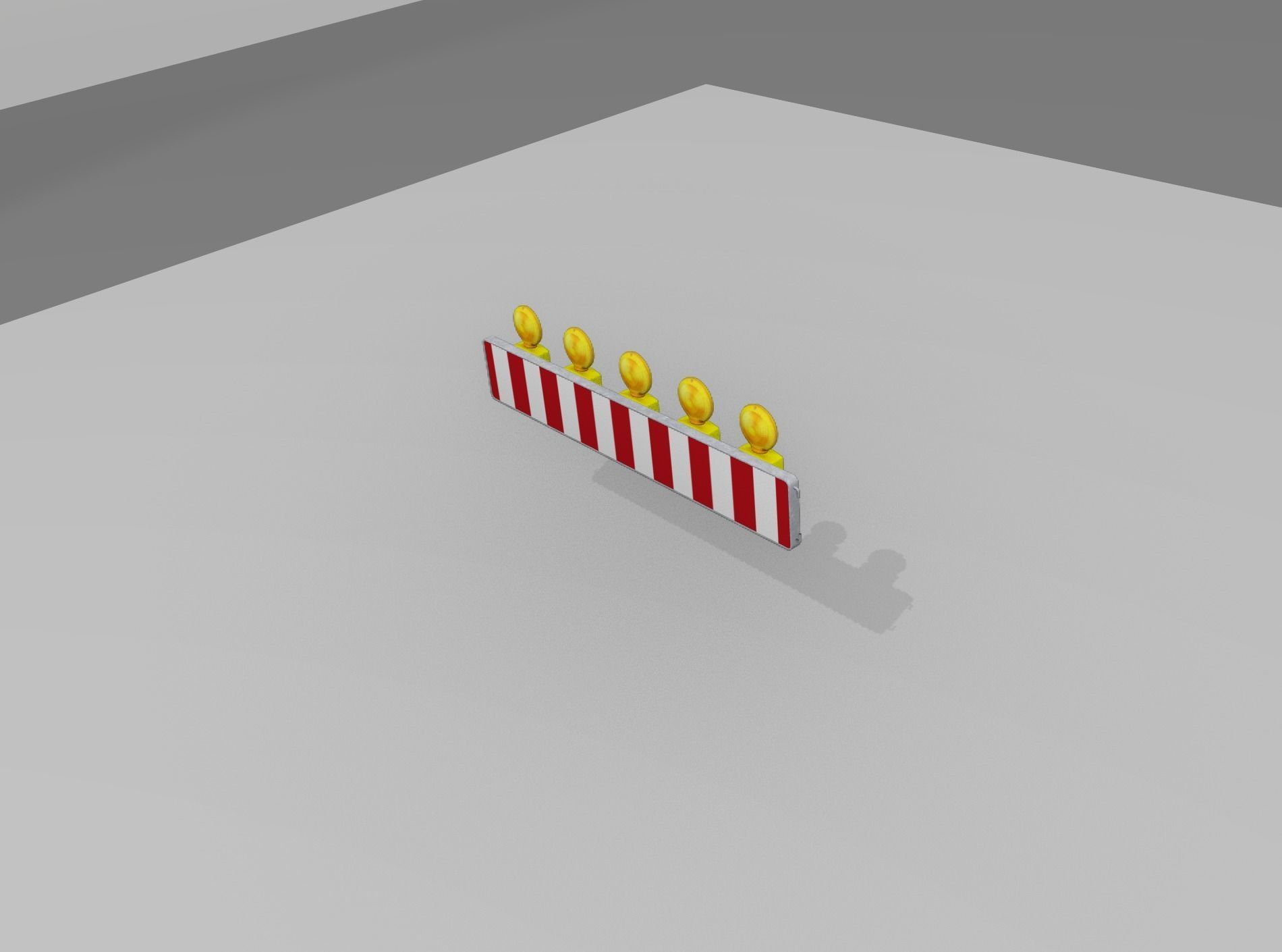 Construction Barrier 4 with warning lights 600-34 250x1600mm Low-poly 3D model_9