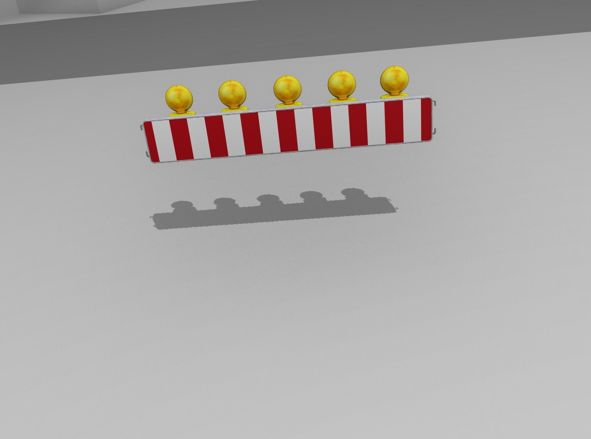 Construction Barrier 4 with warning lights 600-34 250x1600mm Low-poly 3D model_47