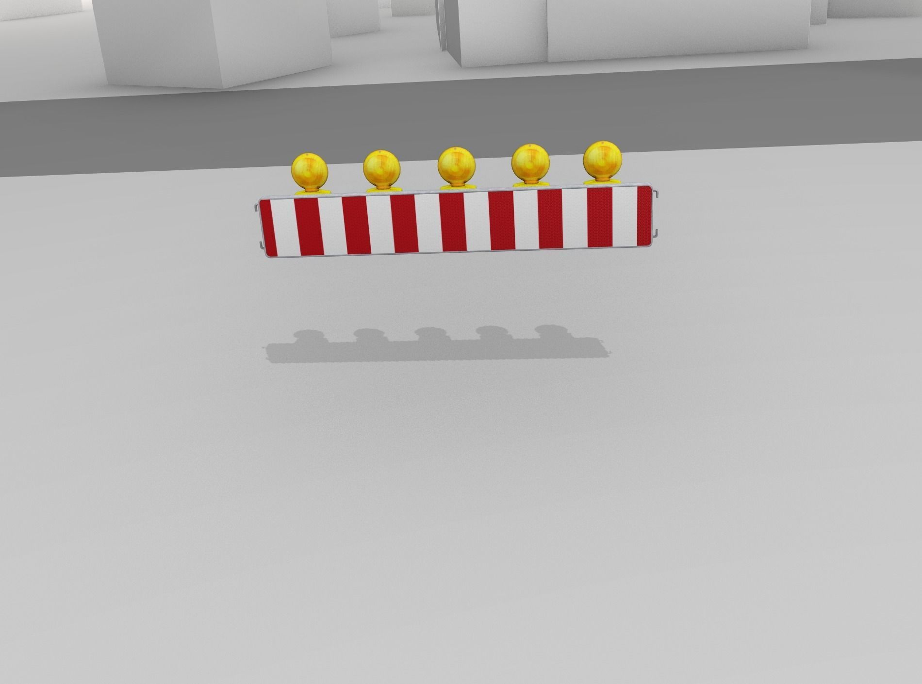 Construction Barrier 4 with warning lights 600-34 250x1600mm Low-poly 3D model_49