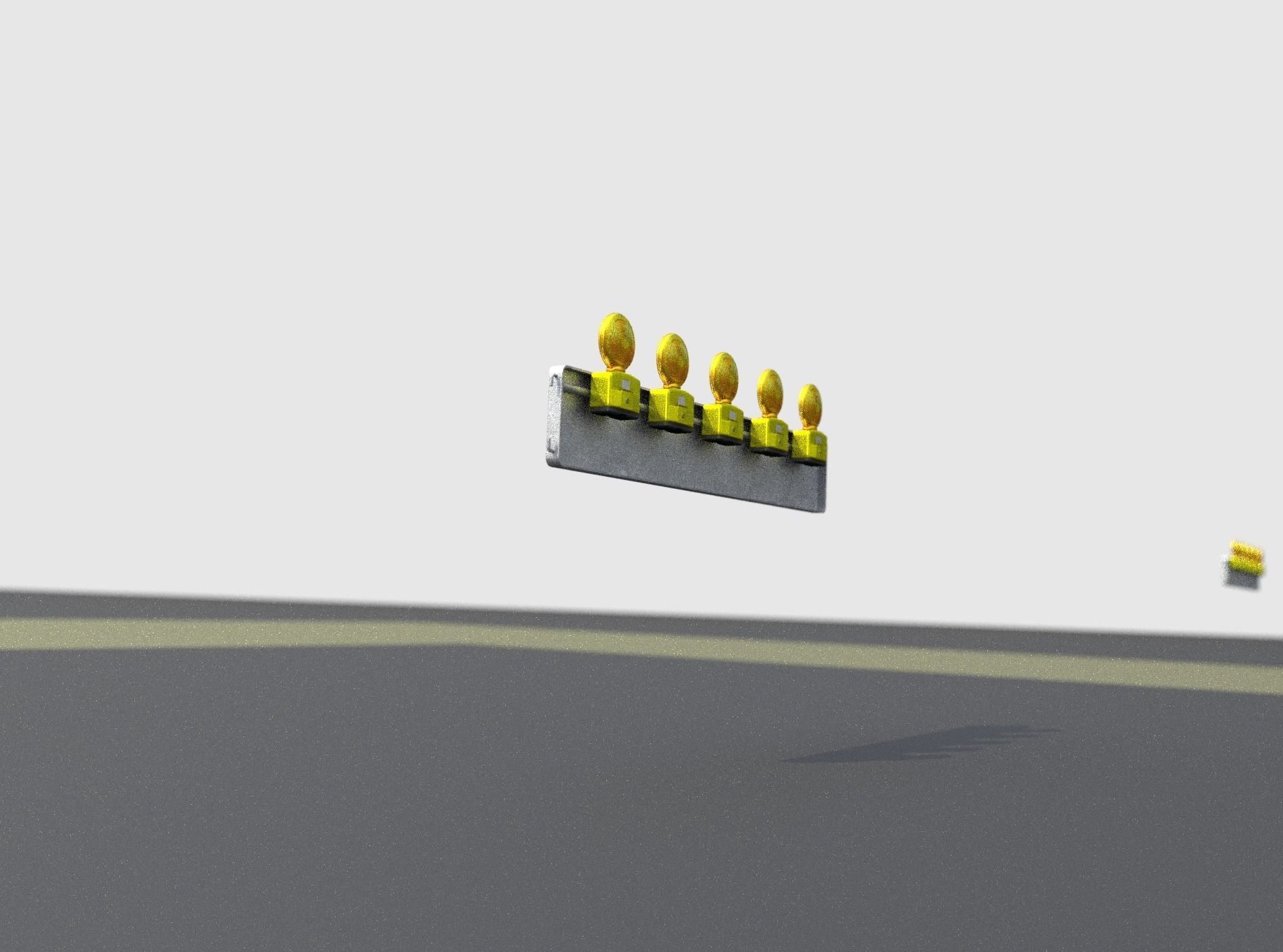 Construction Barrier 4 with warning lights 600-34 250x1600mm Low-poly 3D model_18