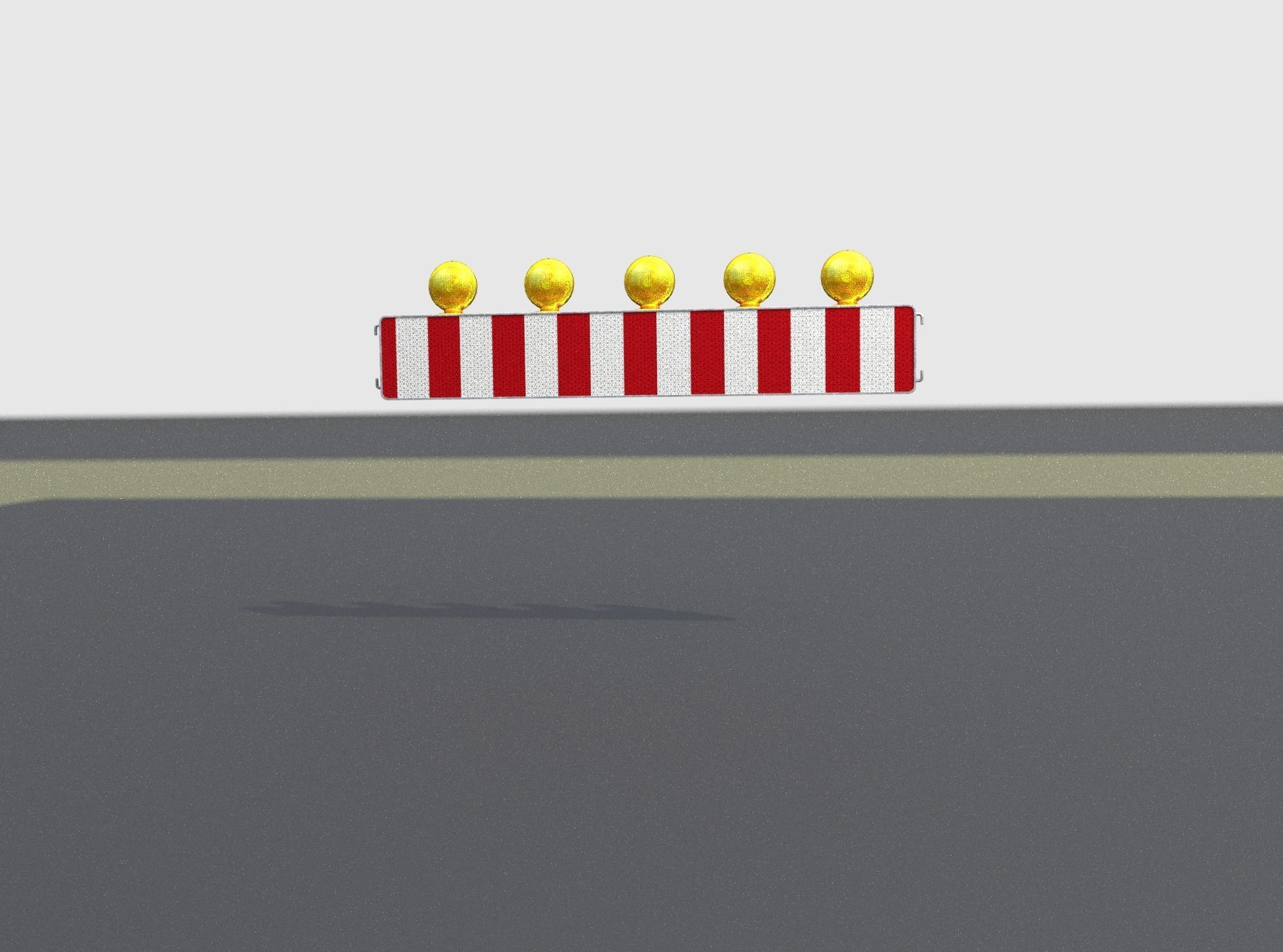 Construction Barrier 4 with warning lights 600-34 250x1600mm Low-poly 3D model_5