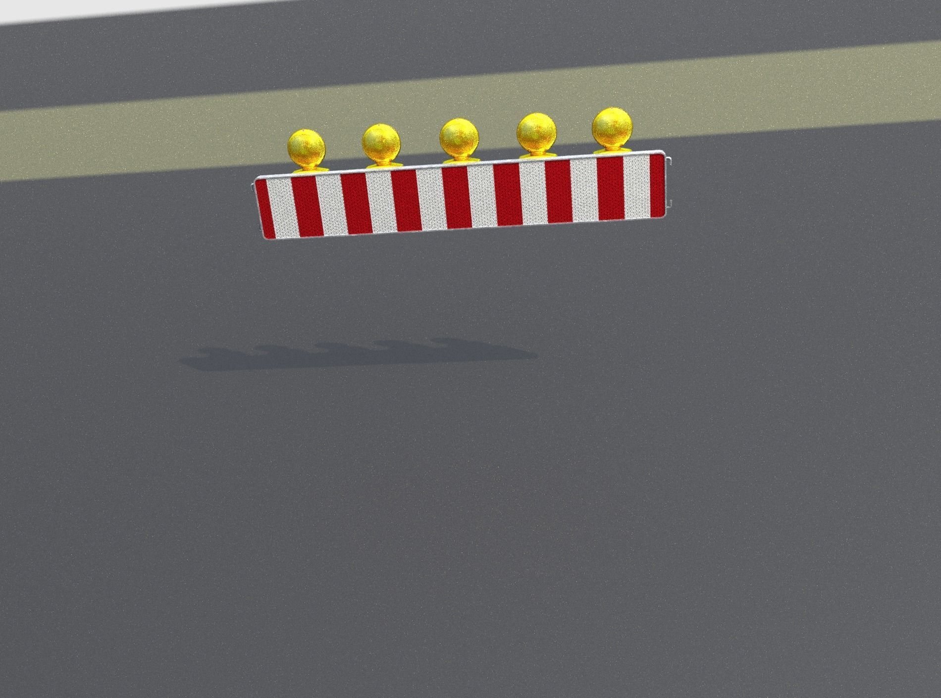 Construction Barrier 4 with warning lights 600-34 250x1600mm Low-poly 3D model_48