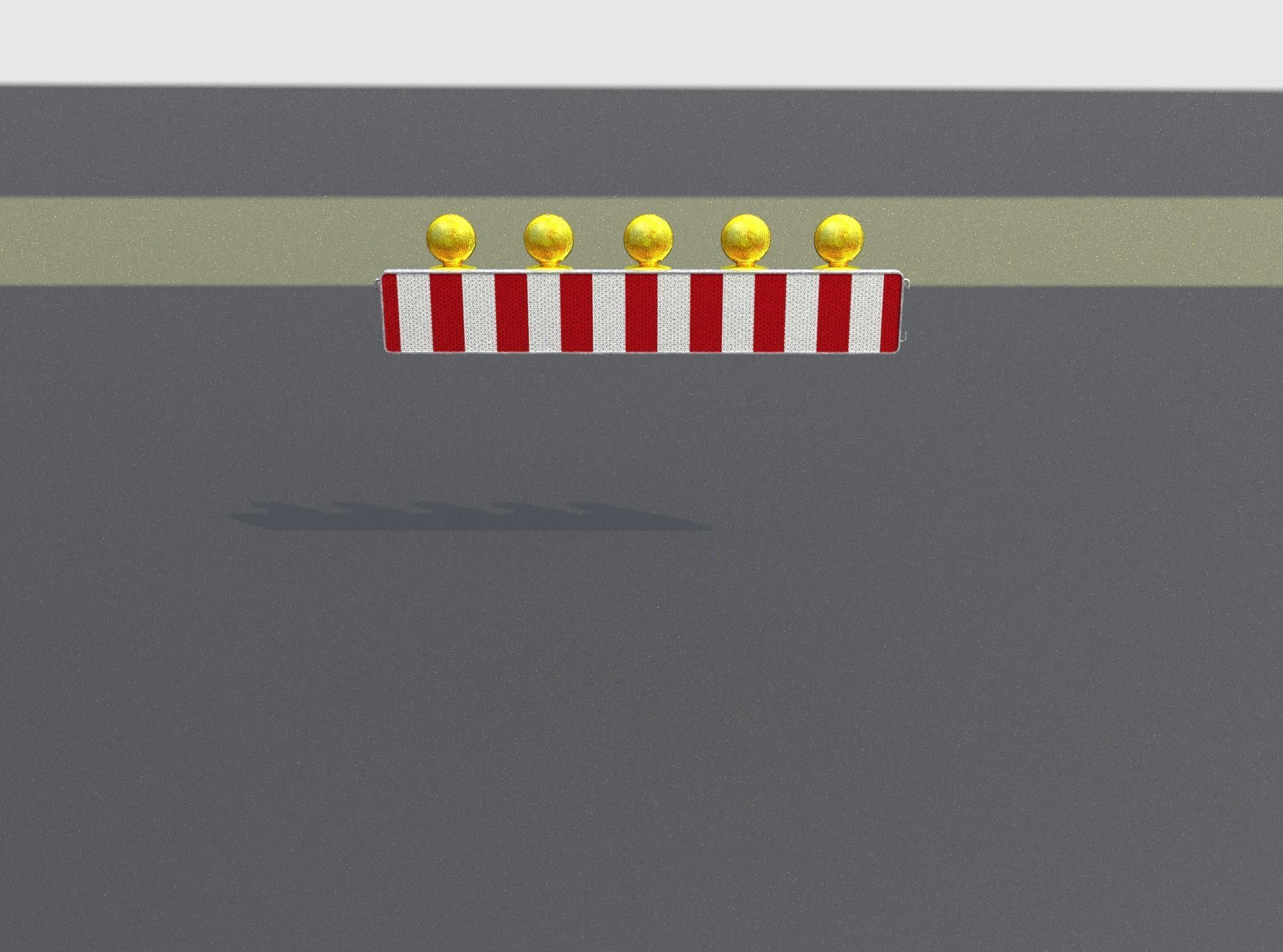 Construction Barrier 4 with warning lights 600-34 250x1600mm Low-poly 3D model_3