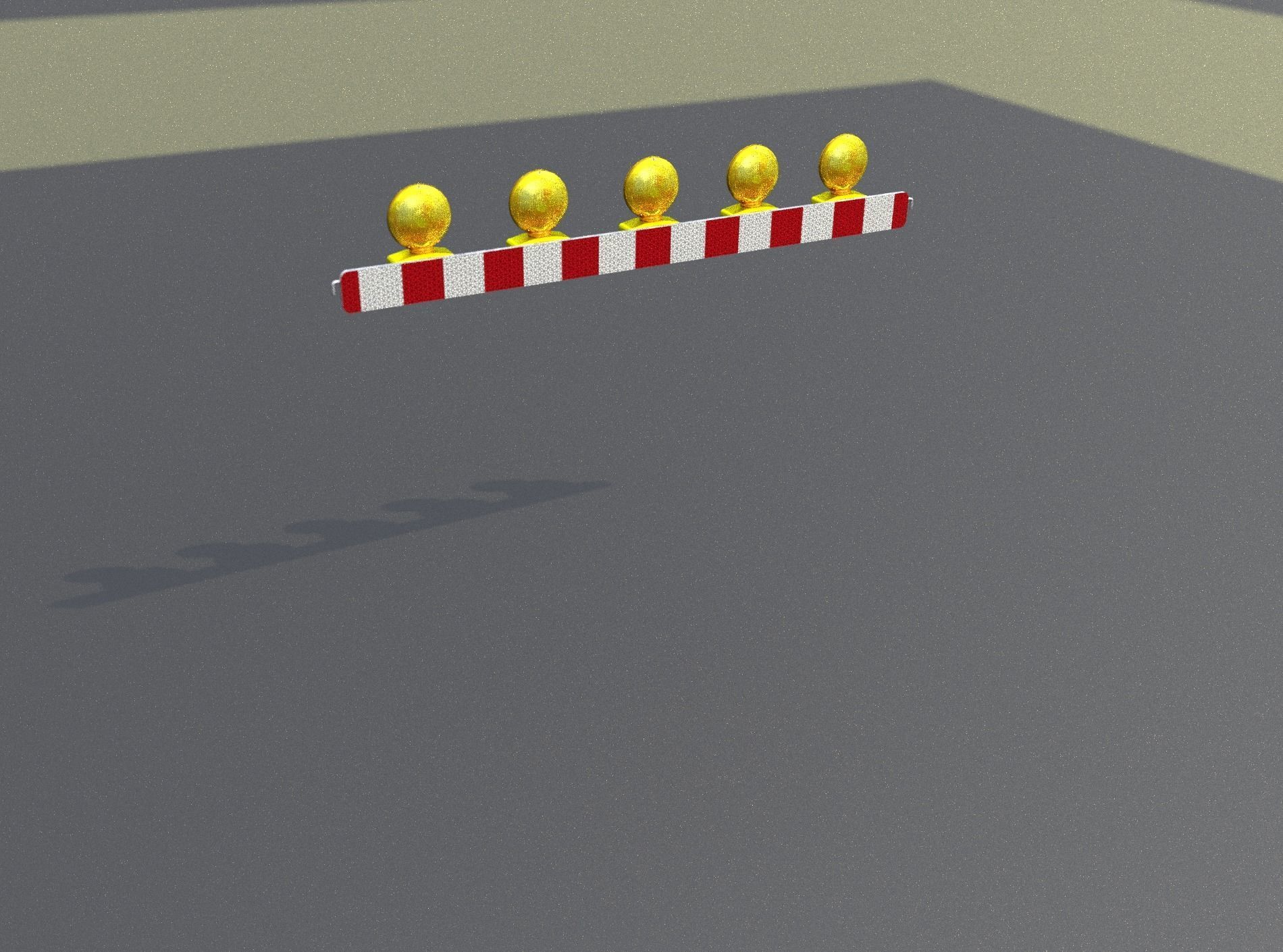 Construction Barrier 4 with warning lights 600-32 100x1600mm Low-poly 3D model_44