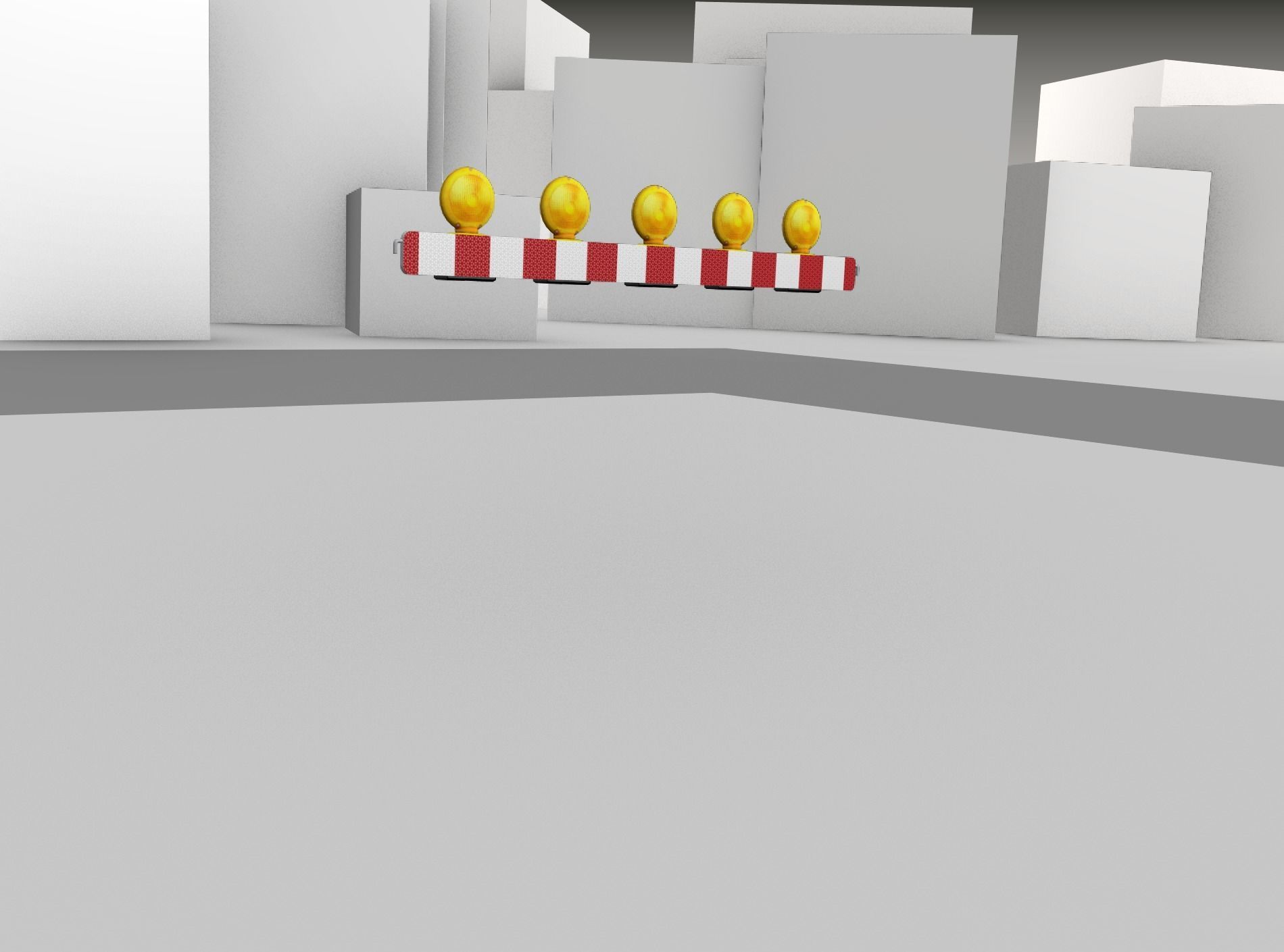 Construction Barrier 4 with warning lights 600-32 100x1600mm Low-poly 3D model_43