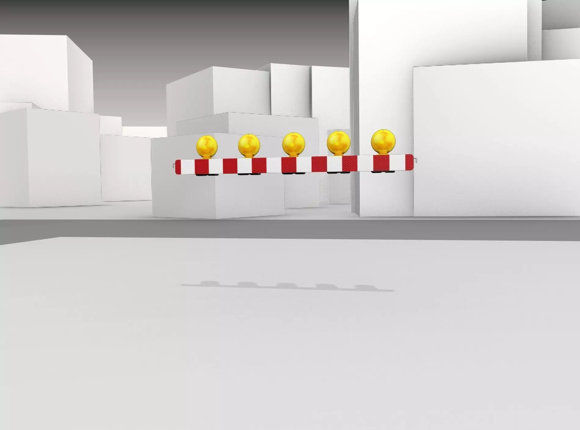 Construction Barrier 4 with warning lights 600-32 100x1600mm Low-poly 3D model_0