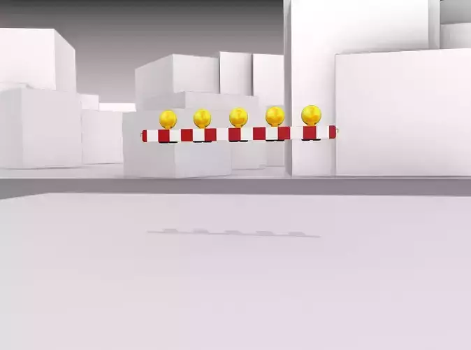 Construction Barrier 4 with warning lights 600-32 100x1600mm Low-poly 3D model