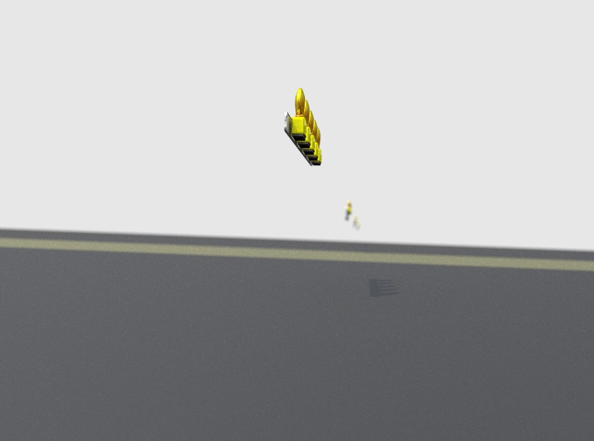 Construction Barrier 4 with warning lights 600-32 100x1600mm Low-poly 3D model_14