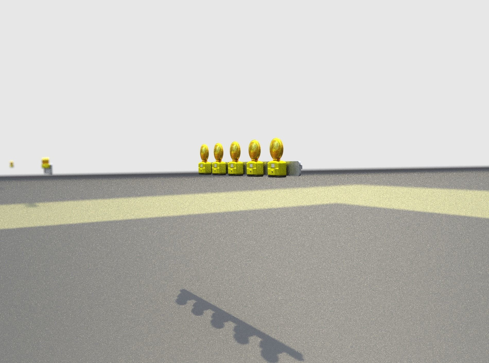 Construction Barrier 4 with warning lights 600-32 100x1600mm Low-poly 3D model_32