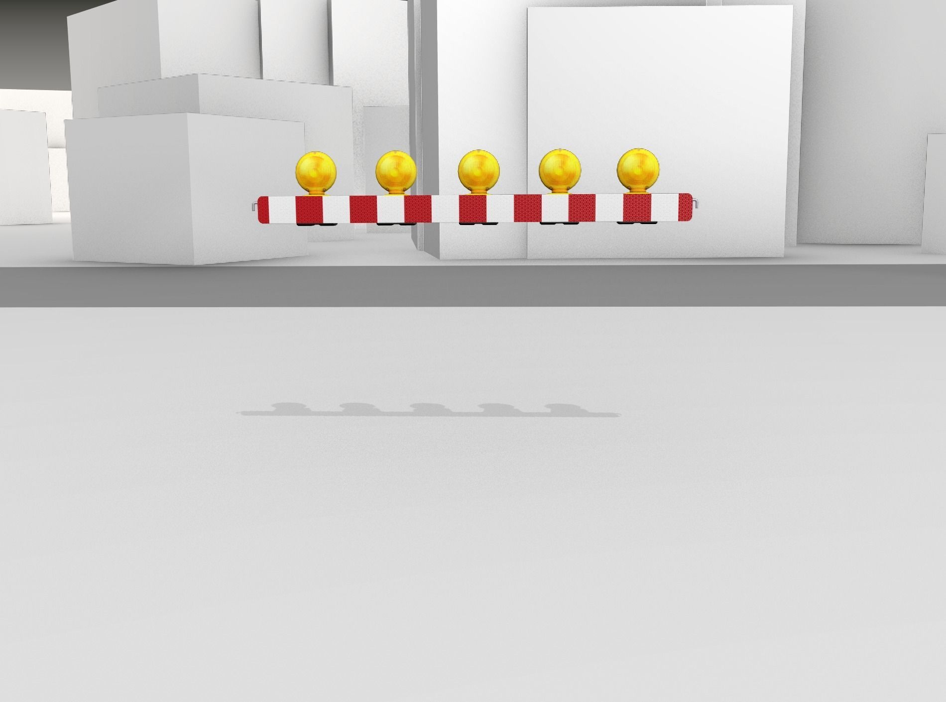 Construction Barrier 4 with warning lights 600-32 100x1600mm Low-poly 3D model_4