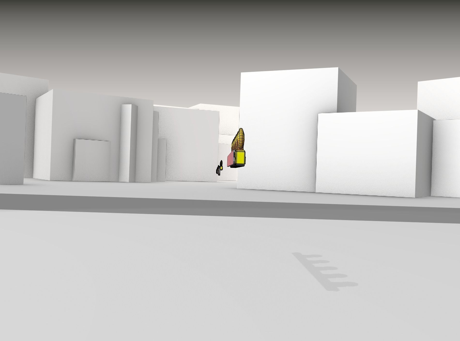 Construction Barrier 4 with warning lights 600-32 100x1600mm Low-poly 3D model_13