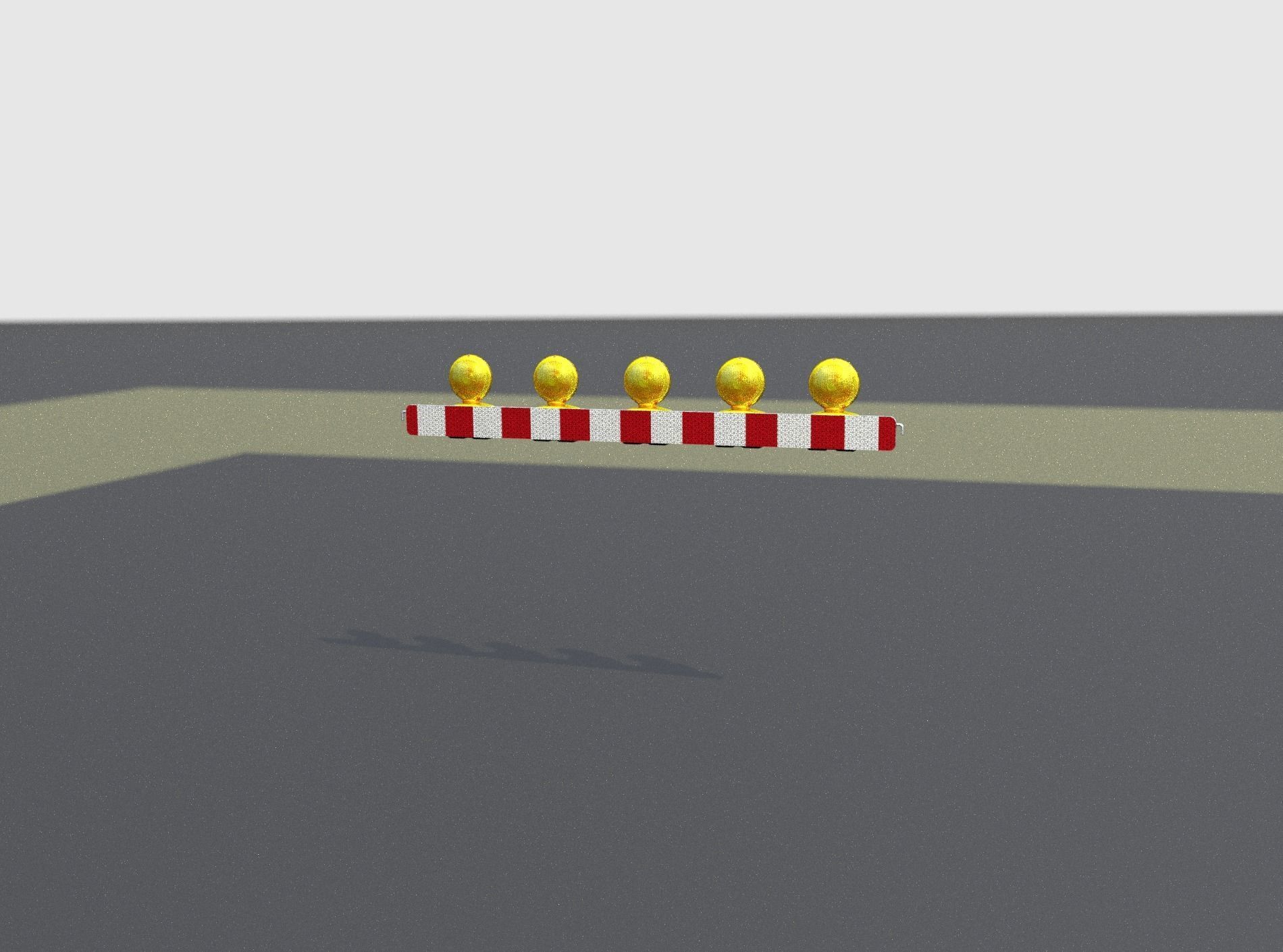 Construction Barrier 4 with warning lights 600-32 100x1600mm Low-poly 3D model_6