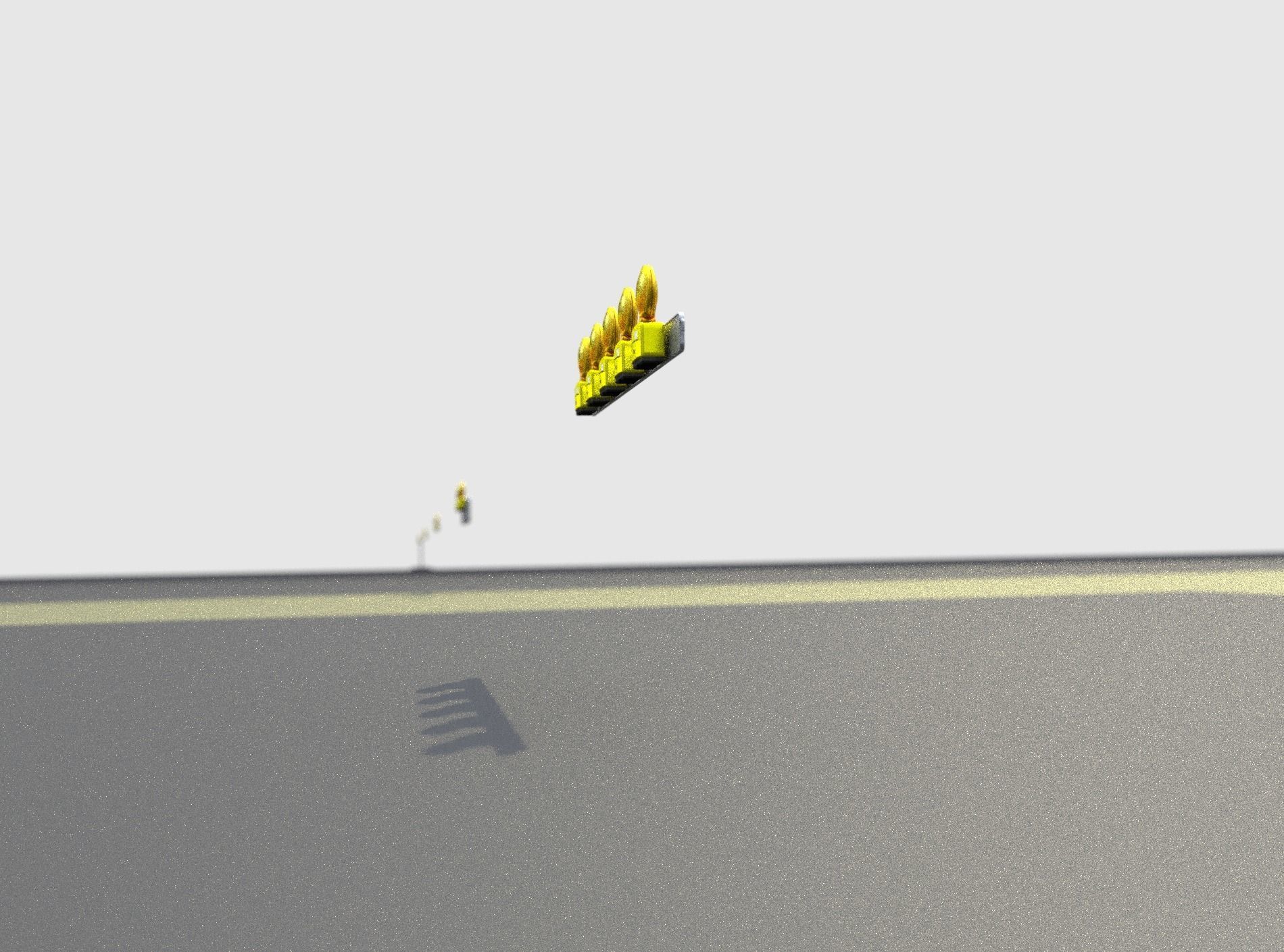 Construction Barrier 4 with warning lights 600-32 100x1600mm Low-poly 3D model_34