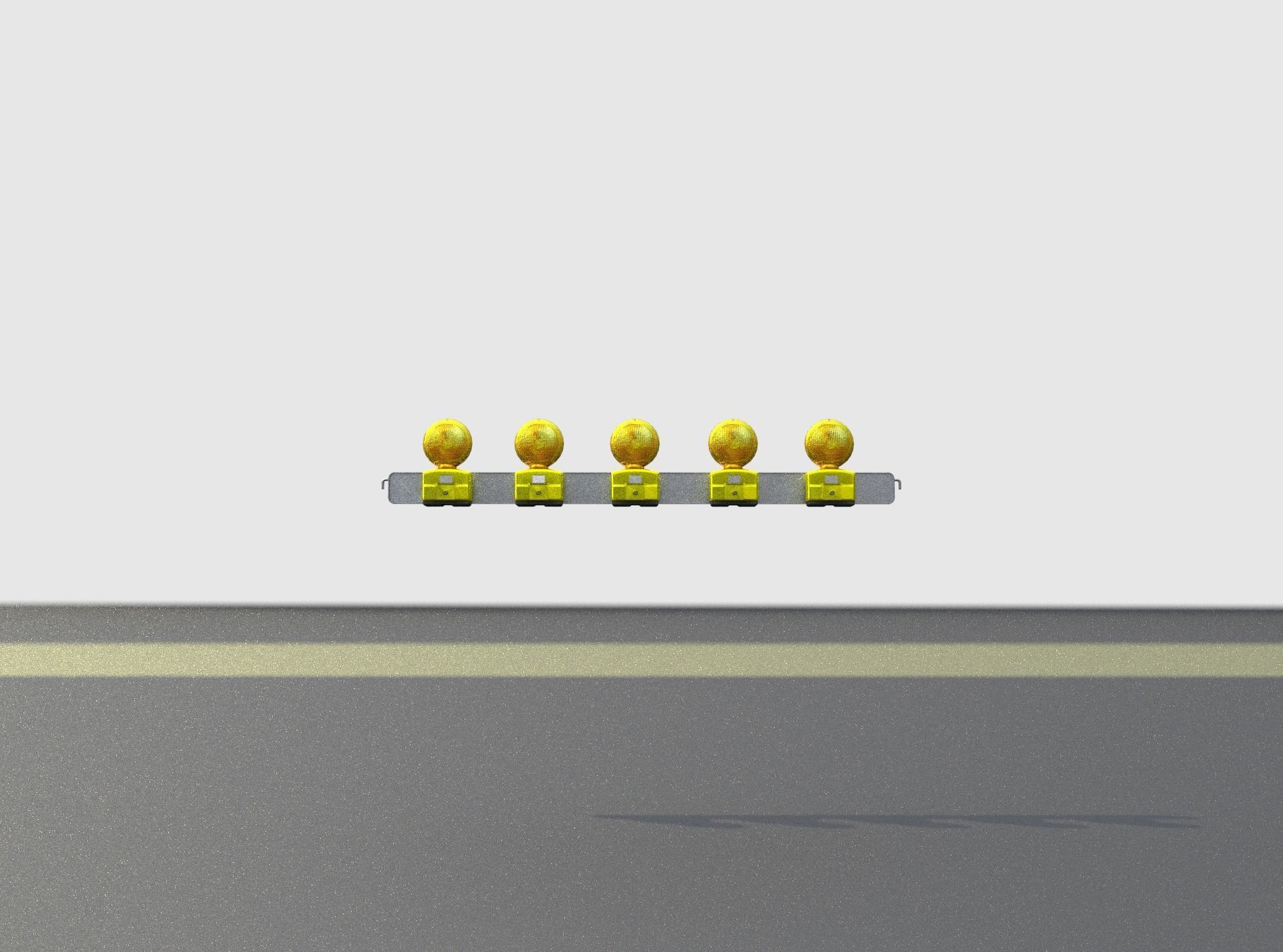 Construction Barrier 4 with warning lights 600-32 100x1600mm Low-poly 3D model_26