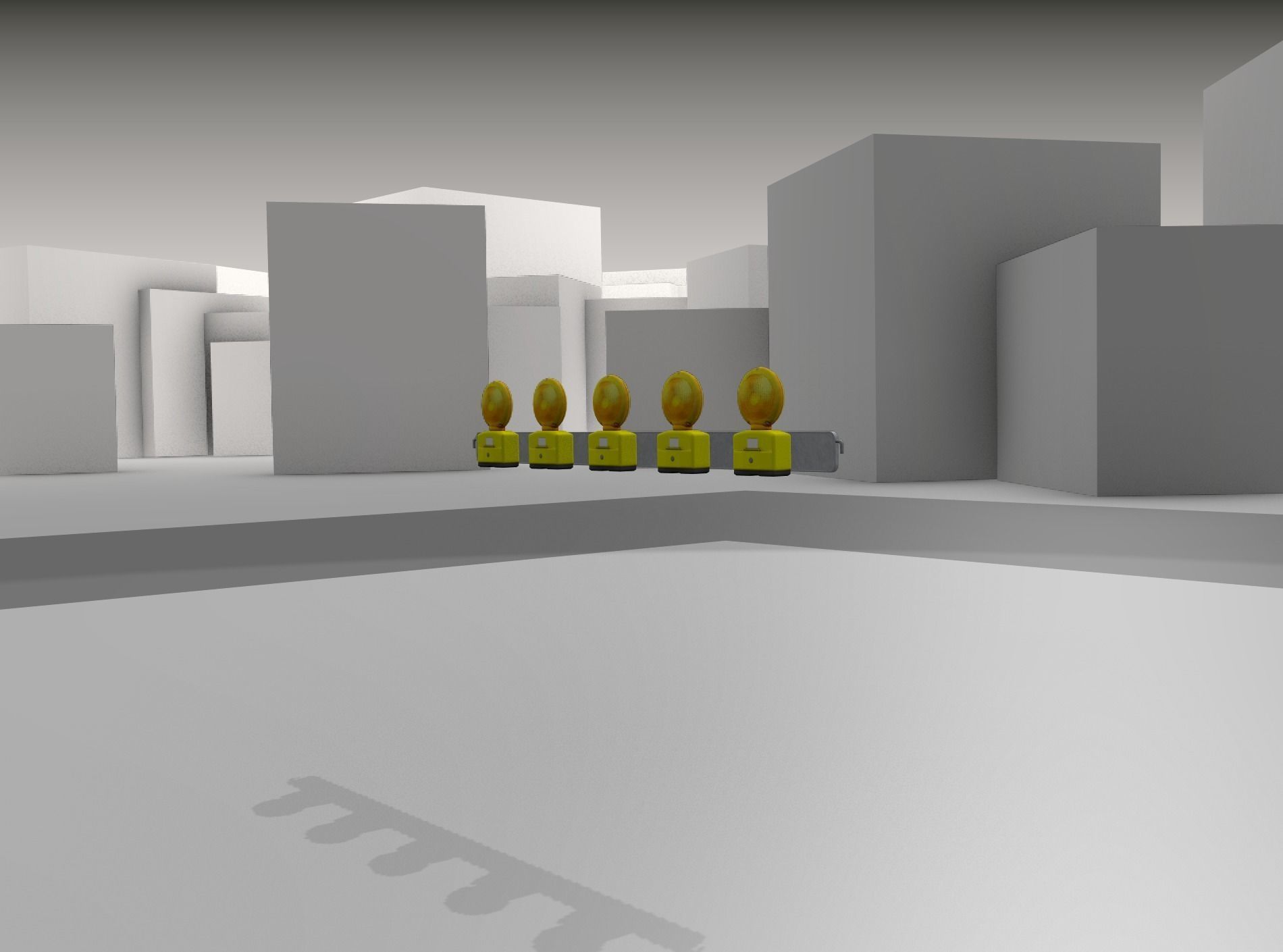 Construction Barrier 4 with warning lights 600-32 100x1600mm Low-poly 3D model_31