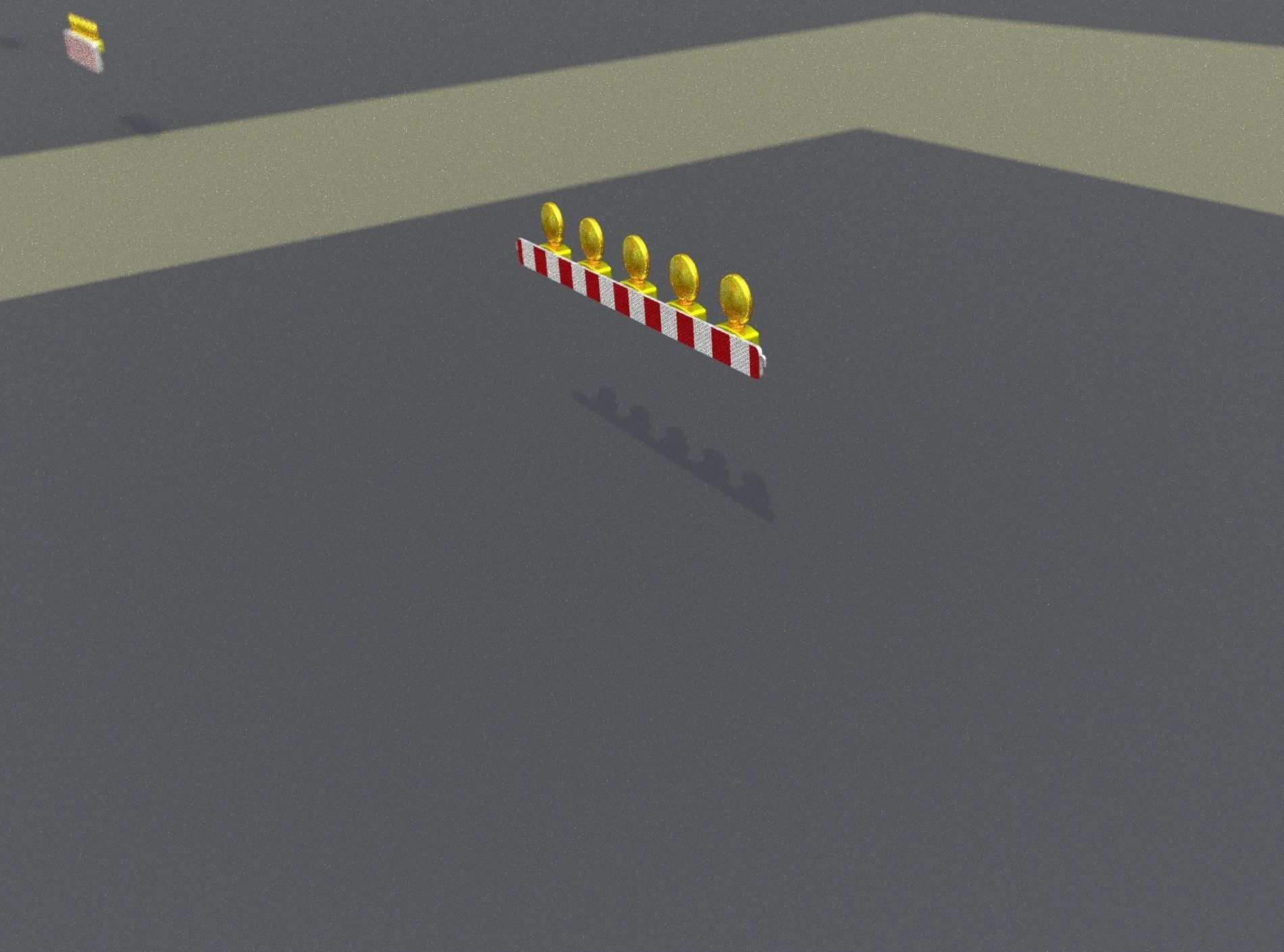 Construction Barrier 4 with warning lights 600-32 100x1600mm Low-poly 3D model_10