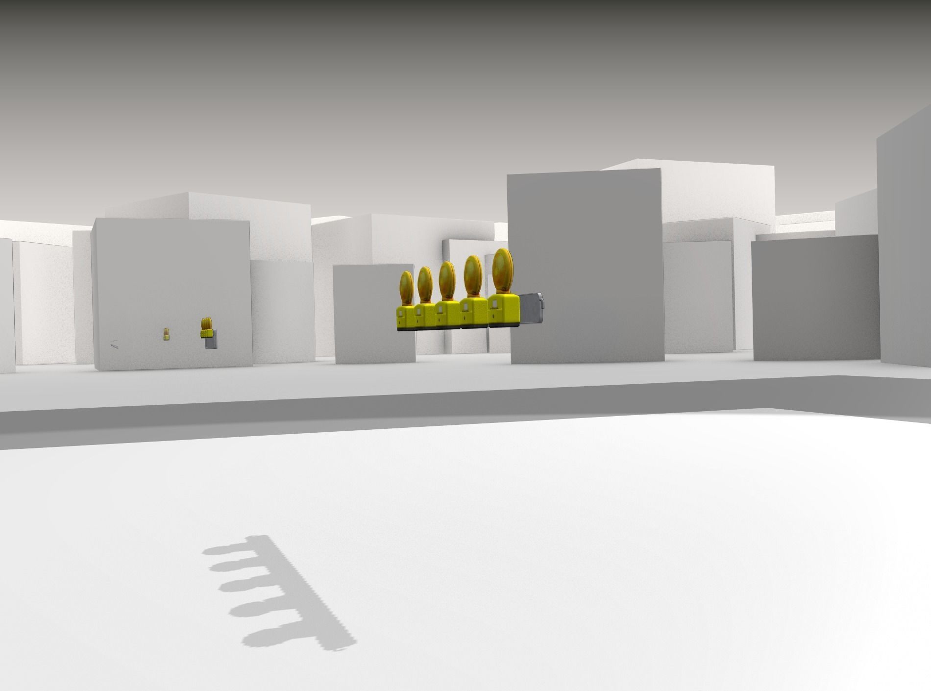 Construction Barrier 4 with warning lights 600-32 100x1600mm Low-poly 3D model_33