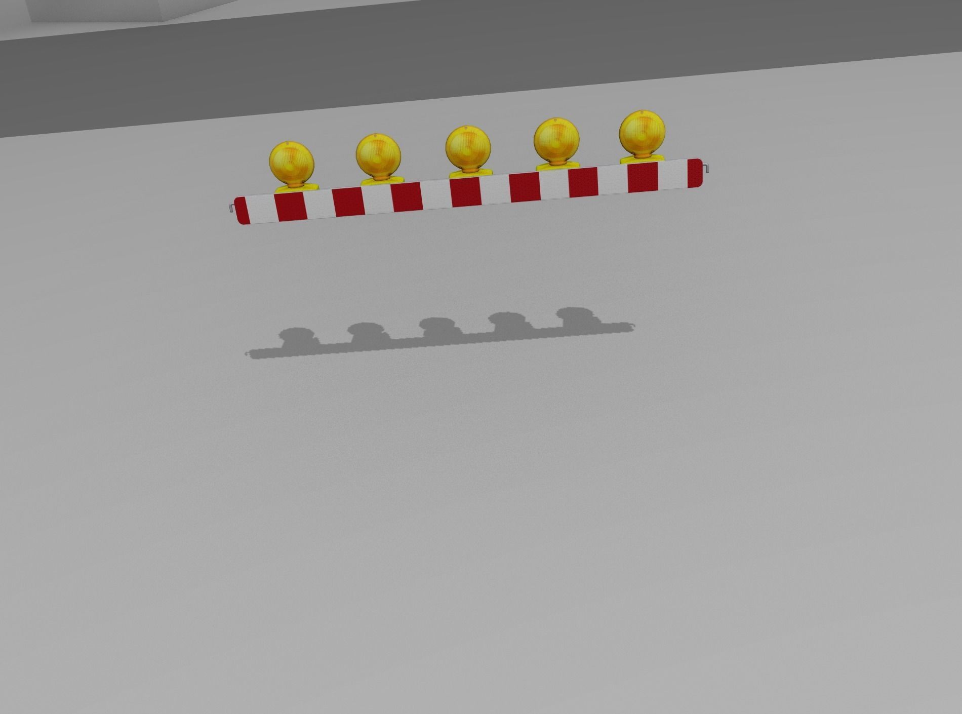 Construction Barrier 4 with warning lights 600-32 100x1600mm Low-poly 3D model_47