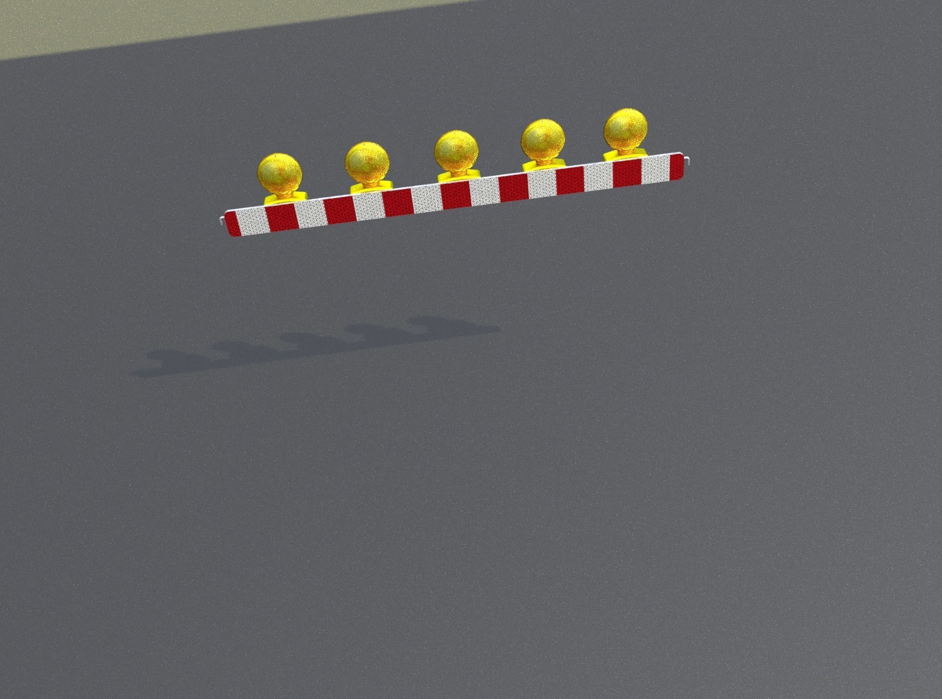 Construction Barrier 4 with warning lights 600-32 100x1600mm Low-poly 3D model_46