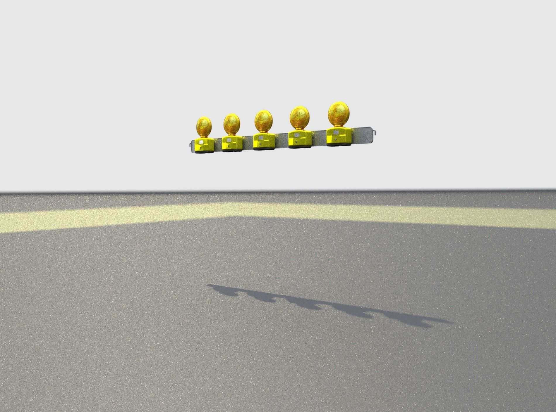 Construction Barrier 4 with warning lights 600-32 100x1600mm Low-poly 3D model_30