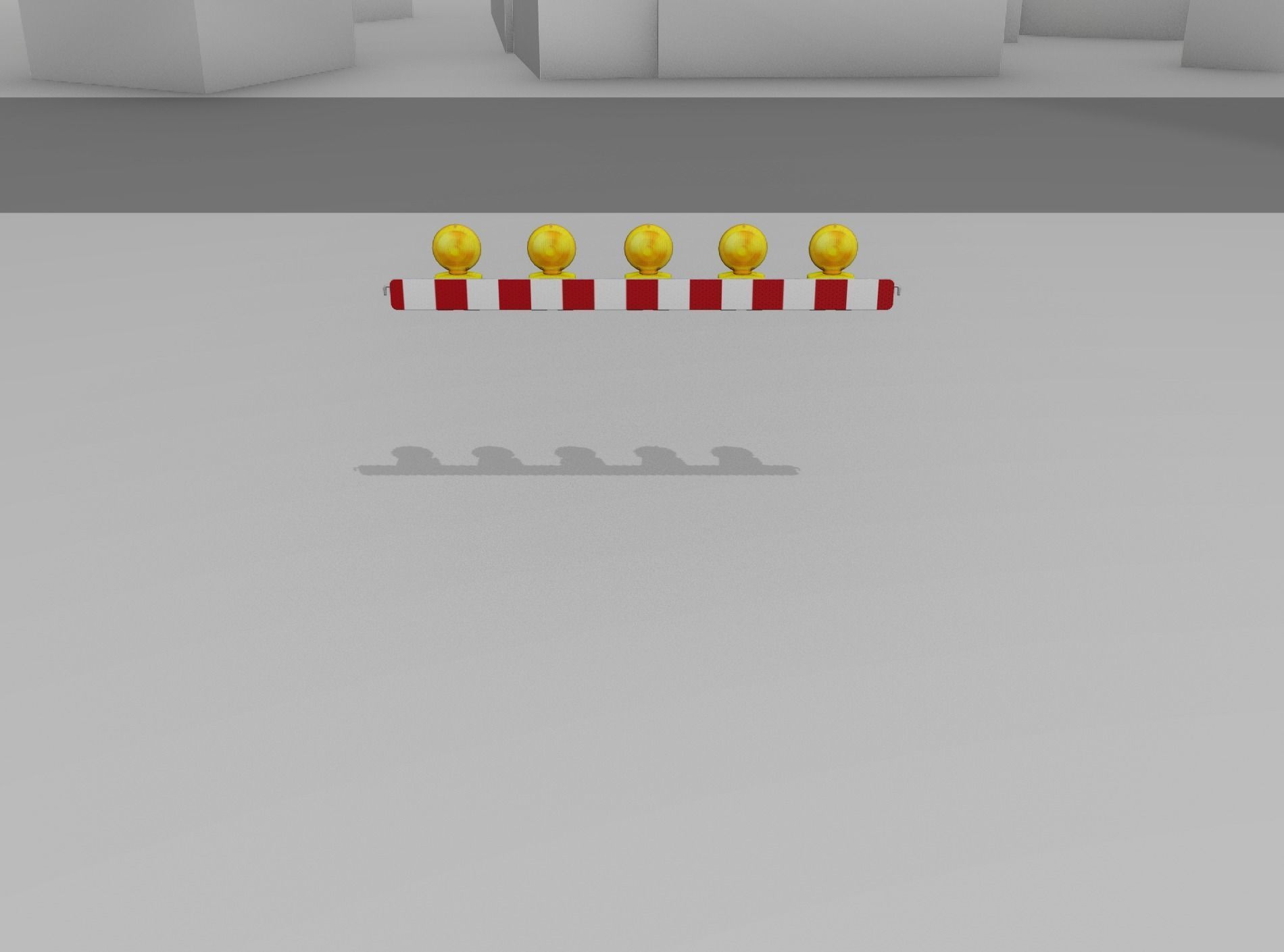 Construction Barrier 4 with warning lights 600-32 100x1600mm Low-poly 3D model_2