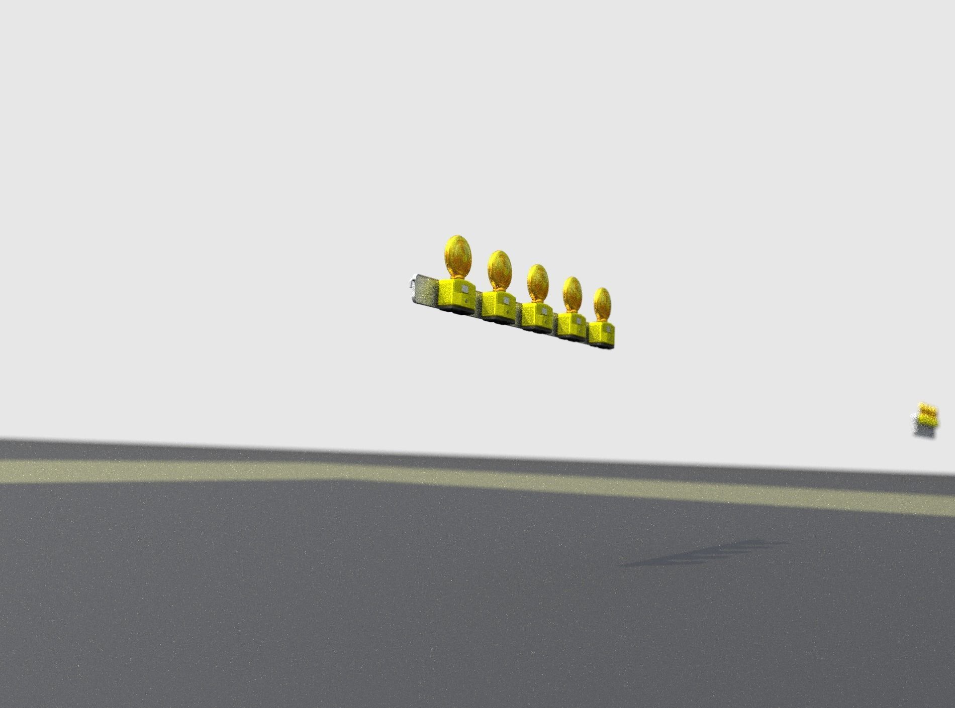 Construction Barrier 4 with warning lights 600-32 100x1600mm Low-poly 3D model_18