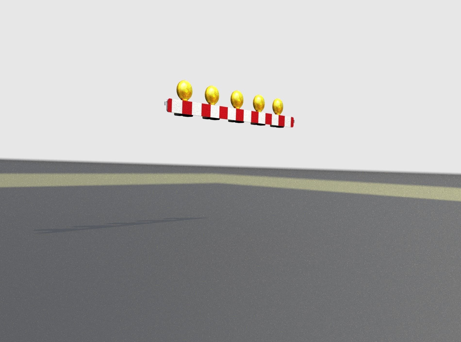Construction Barrier 4 with warning lights 600-32 100x1600mm Low-poly 3D model_42