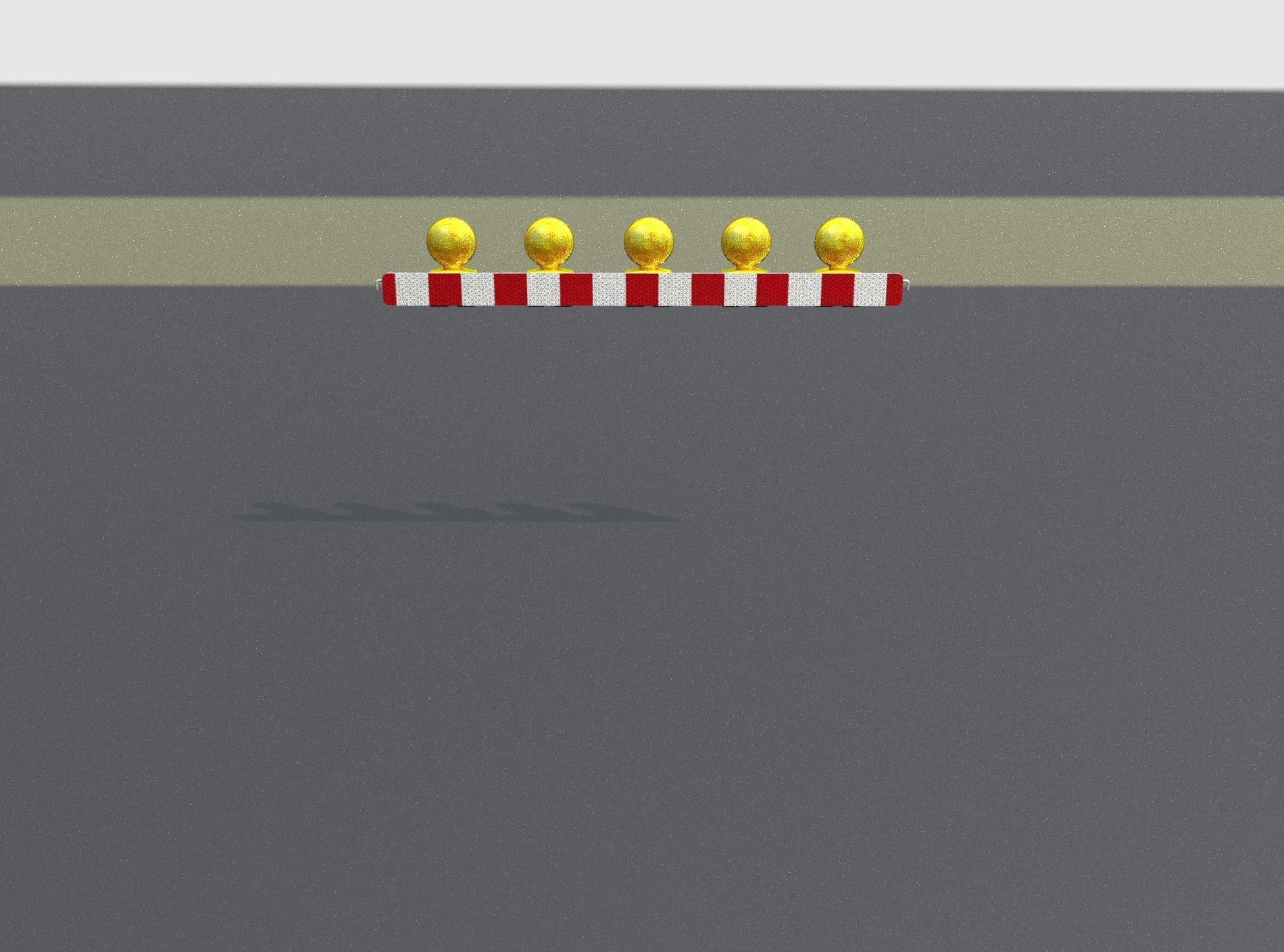 Construction Barrier 4 with warning lights 600-32 100x1600mm Low-poly 3D model_3