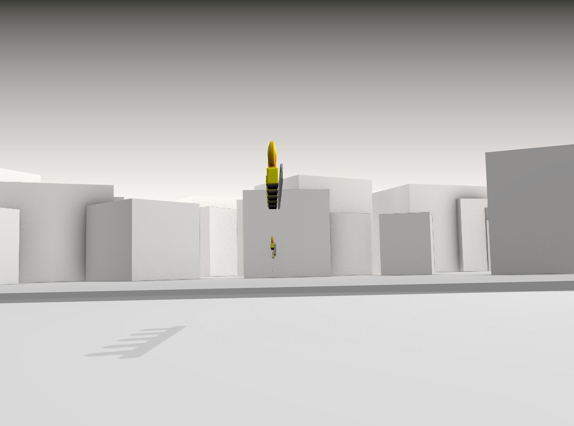 Construction Barrier 4 with warning lights 600-32 100x1600mm Low-poly 3D model_35