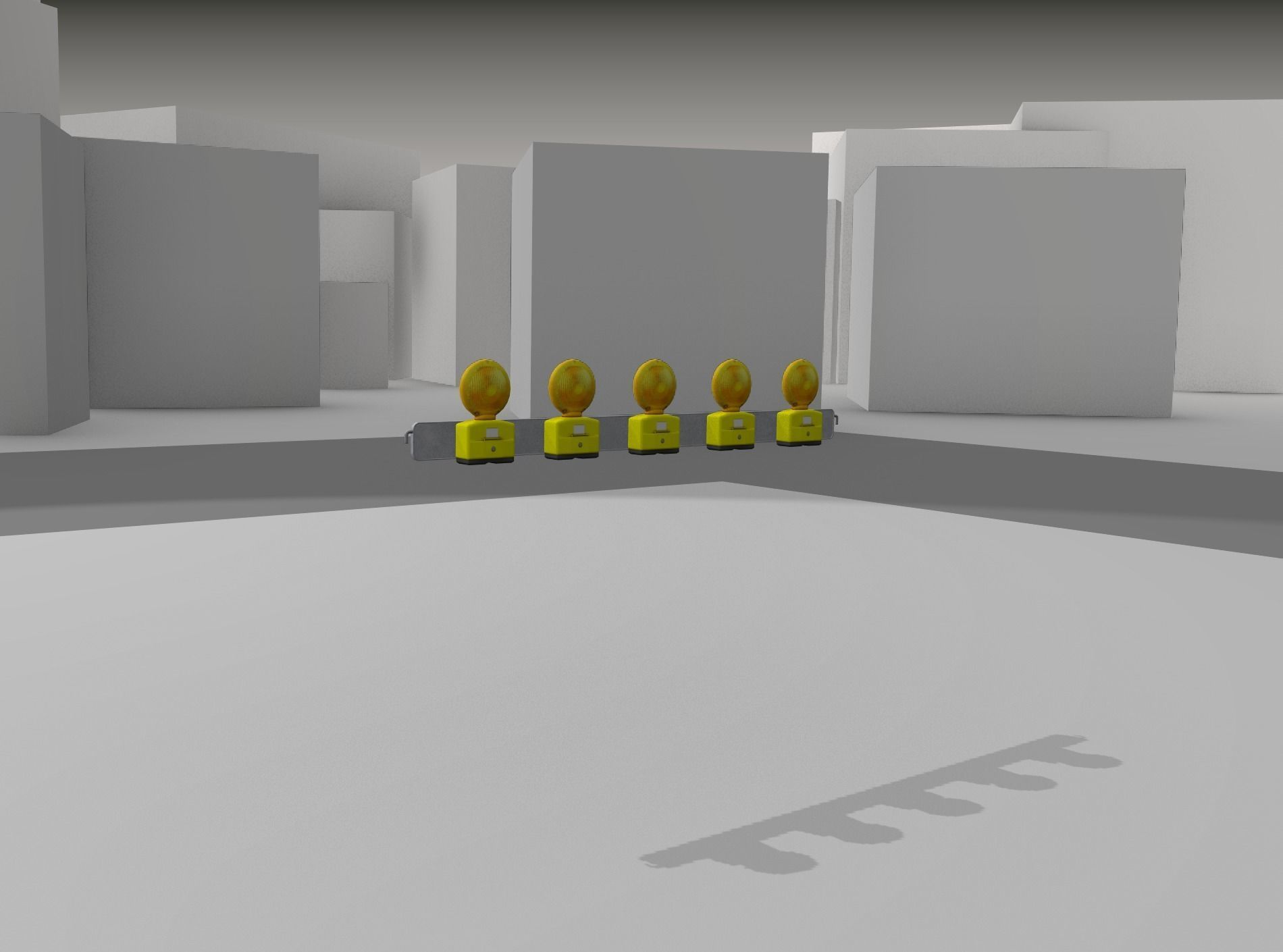 Construction Barrier 4 with warning lights 600-32 100x1600mm Low-poly 3D model_21