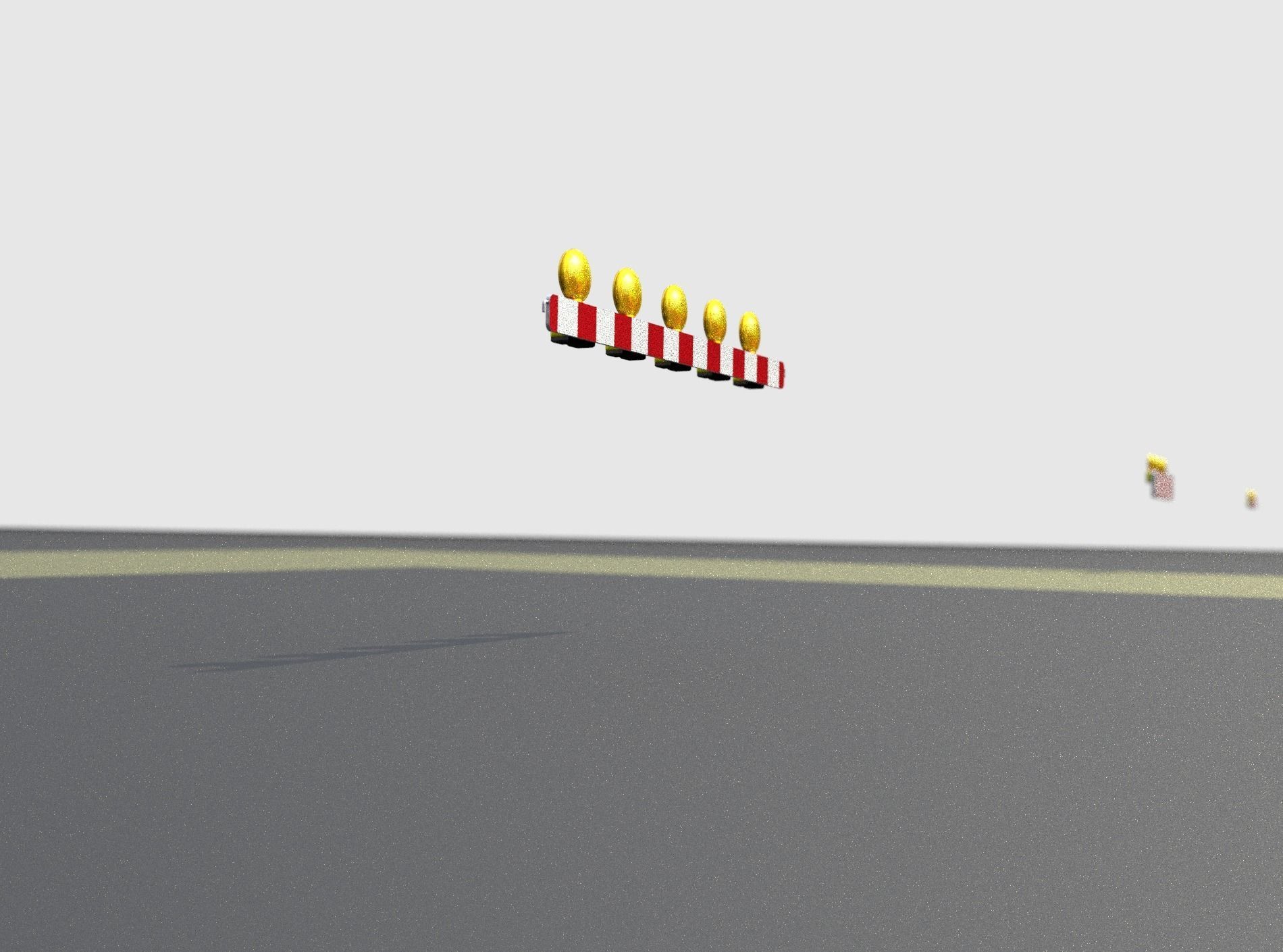 Construction Barrier 4 with warning lights 600-32 100x1600mm Low-poly 3D model_40