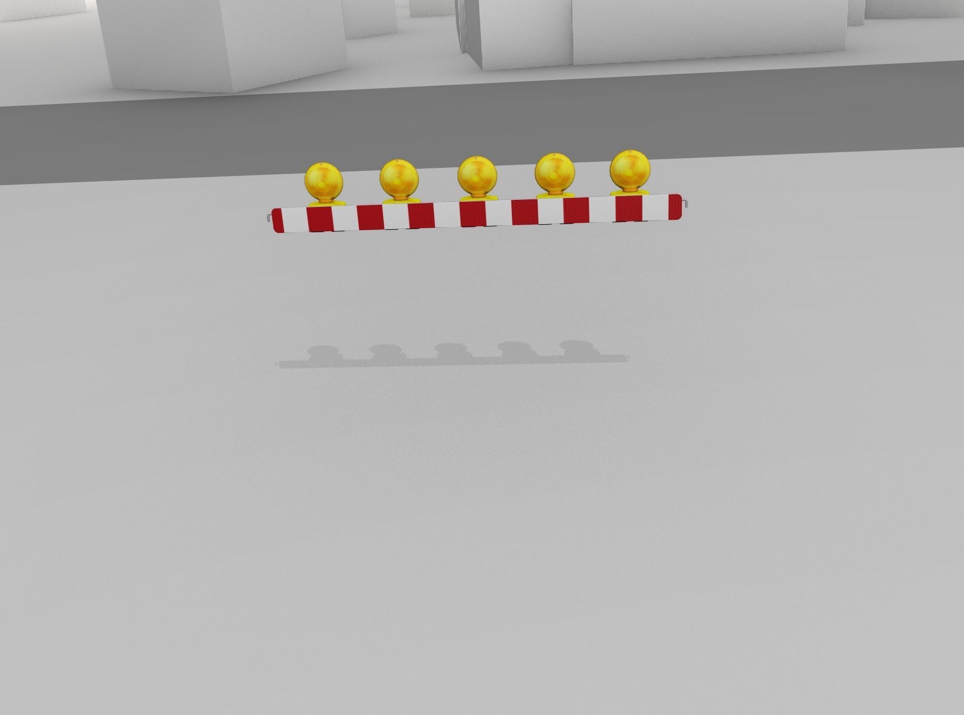 Construction Barrier 4 with warning lights 600-32 100x1600mm Low-poly 3D model_49