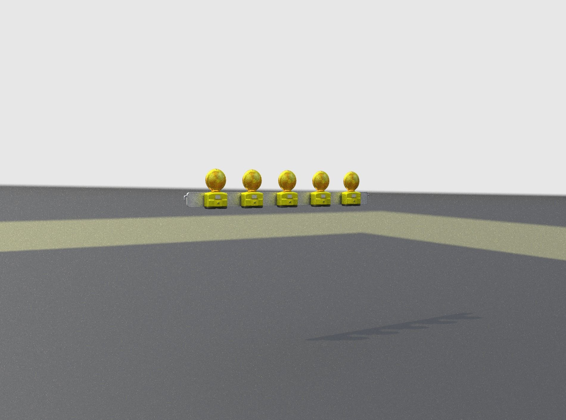 Construction Barrier 4 with warning lights 600-32 100x1600mm Low-poly 3D model_22