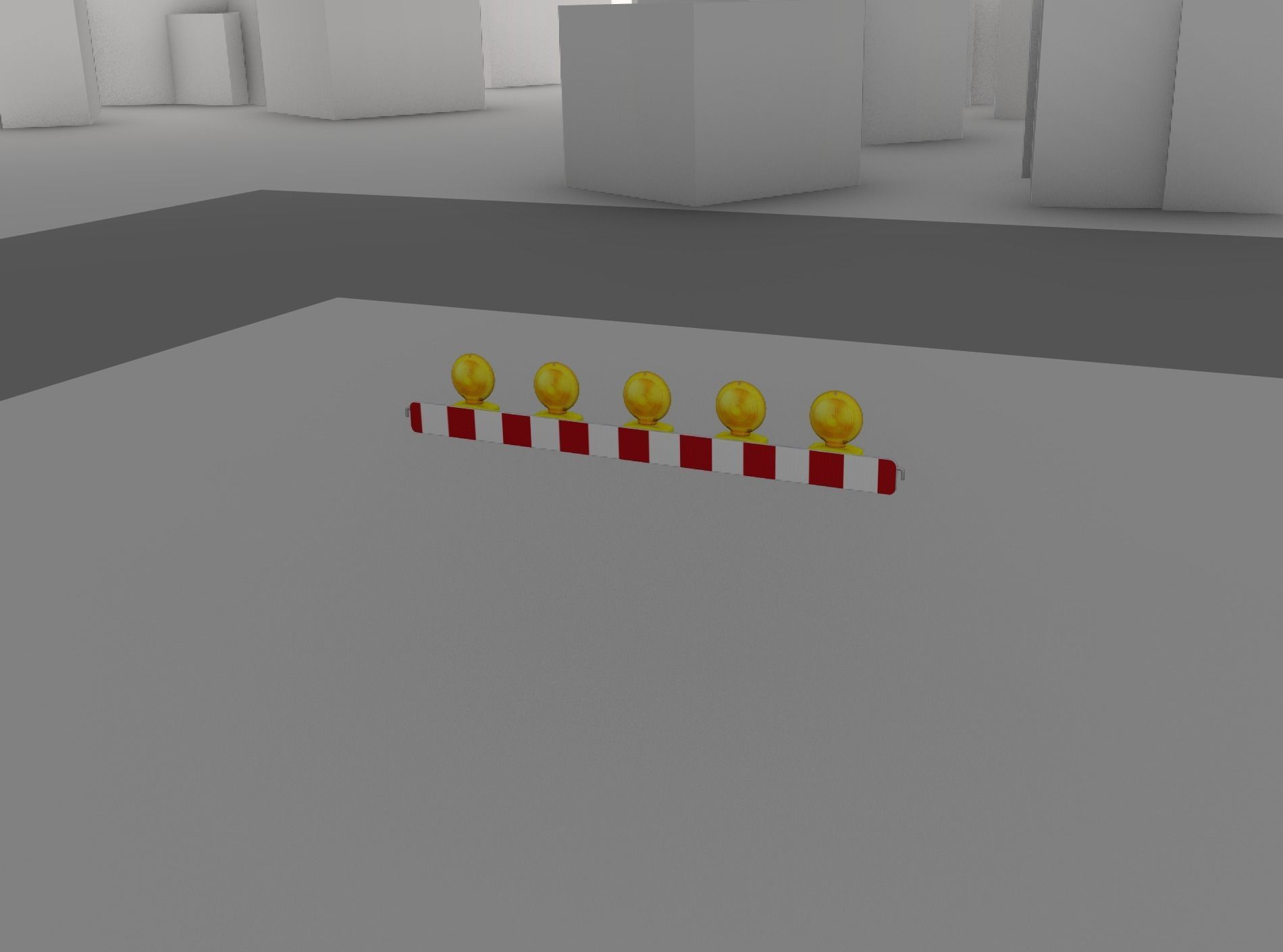 Construction Barrier 4 with warning lights 600-32 100x1600mm Low-poly 3D model_7