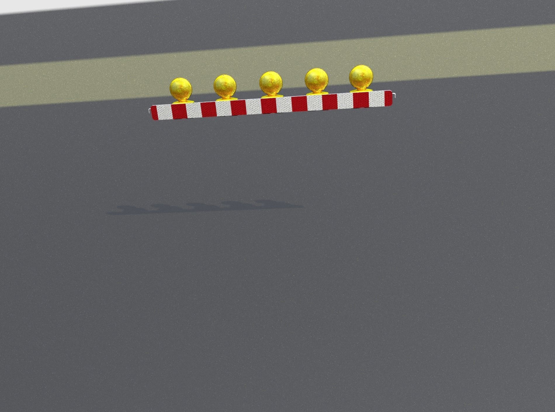 Construction Barrier 4 with warning lights 600-32 100x1600mm Low-poly 3D model_48