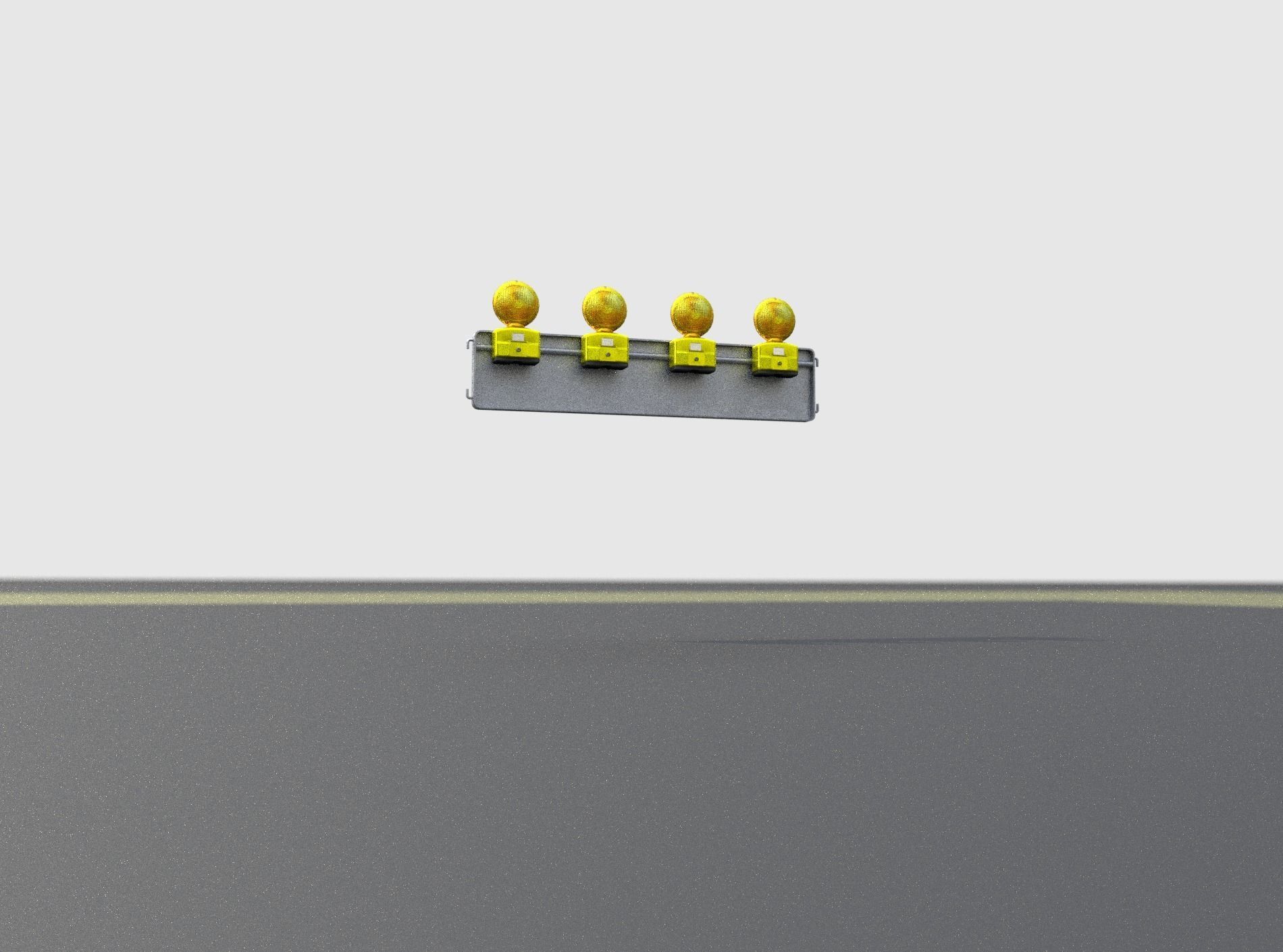 Construction Barrier 4 with warning lights 600-33 250x1200mm Low-poly 3D model_24