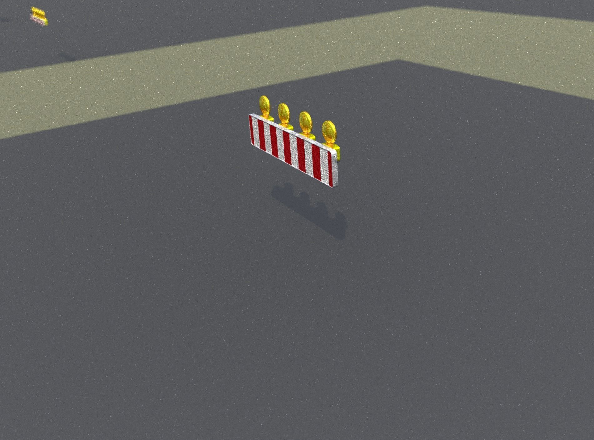 Construction Barrier 4 with warning lights 600-33 250x1200mm Low-poly 3D model_10