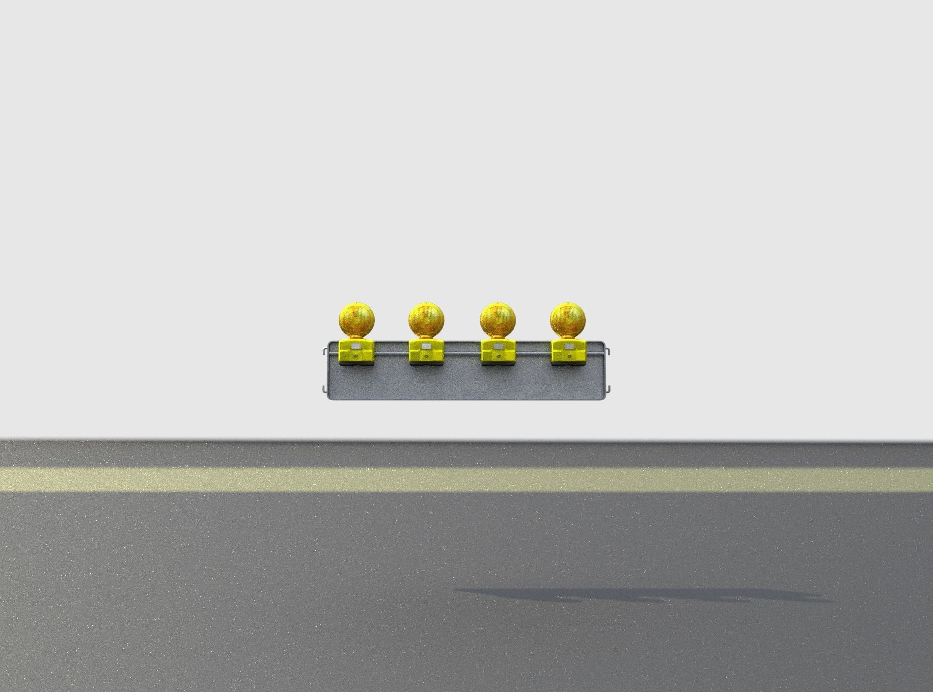 Construction Barrier 4 with warning lights 600-33 250x1200mm Low-poly 3D model_26