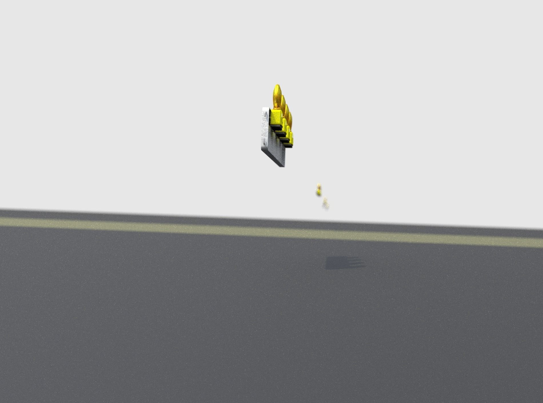 Construction Barrier 4 with warning lights 600-33 250x1200mm Low-poly 3D model_14