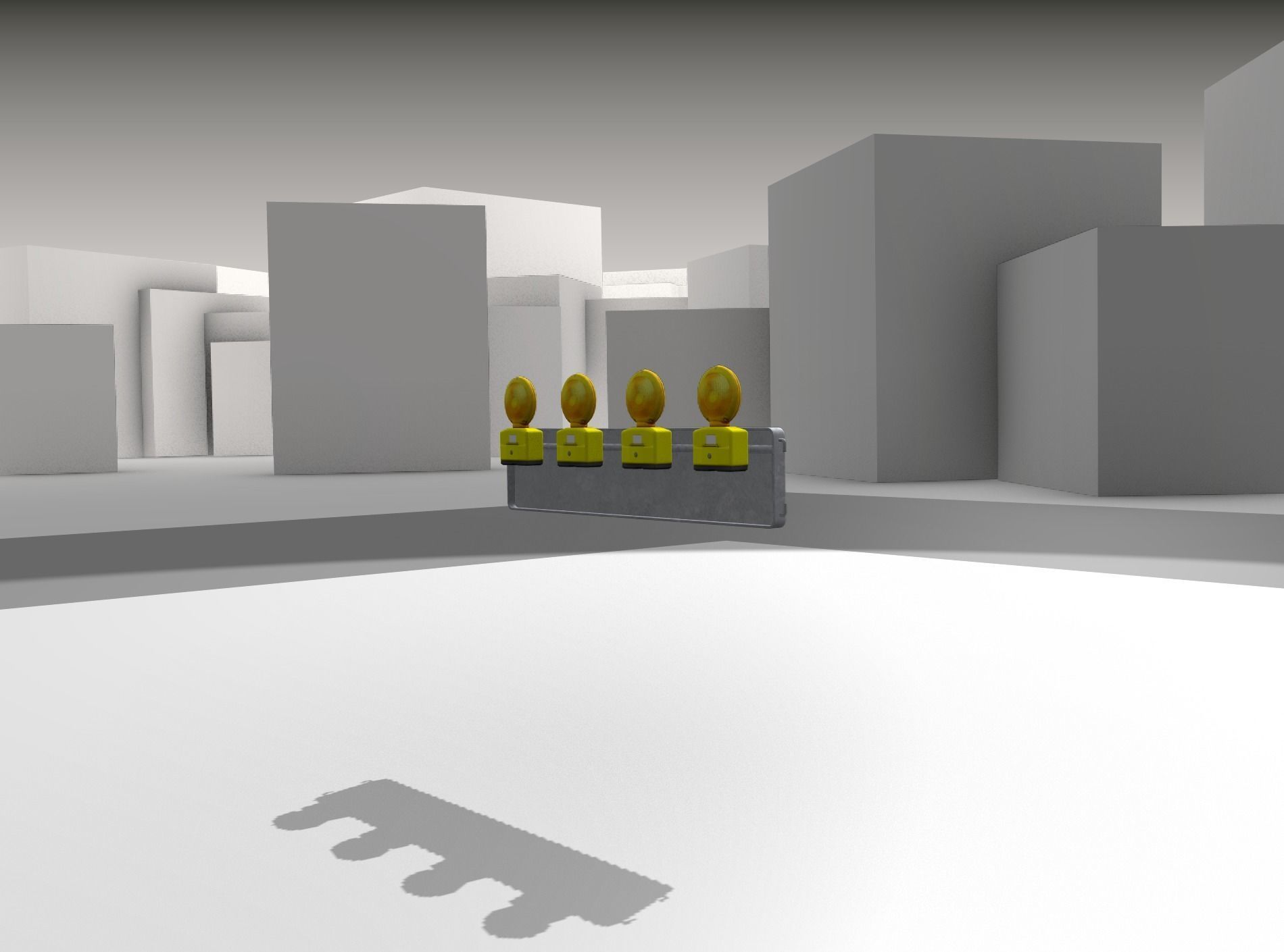 Construction Barrier 4 with warning lights 600-33 250x1200mm Low-poly 3D model_31