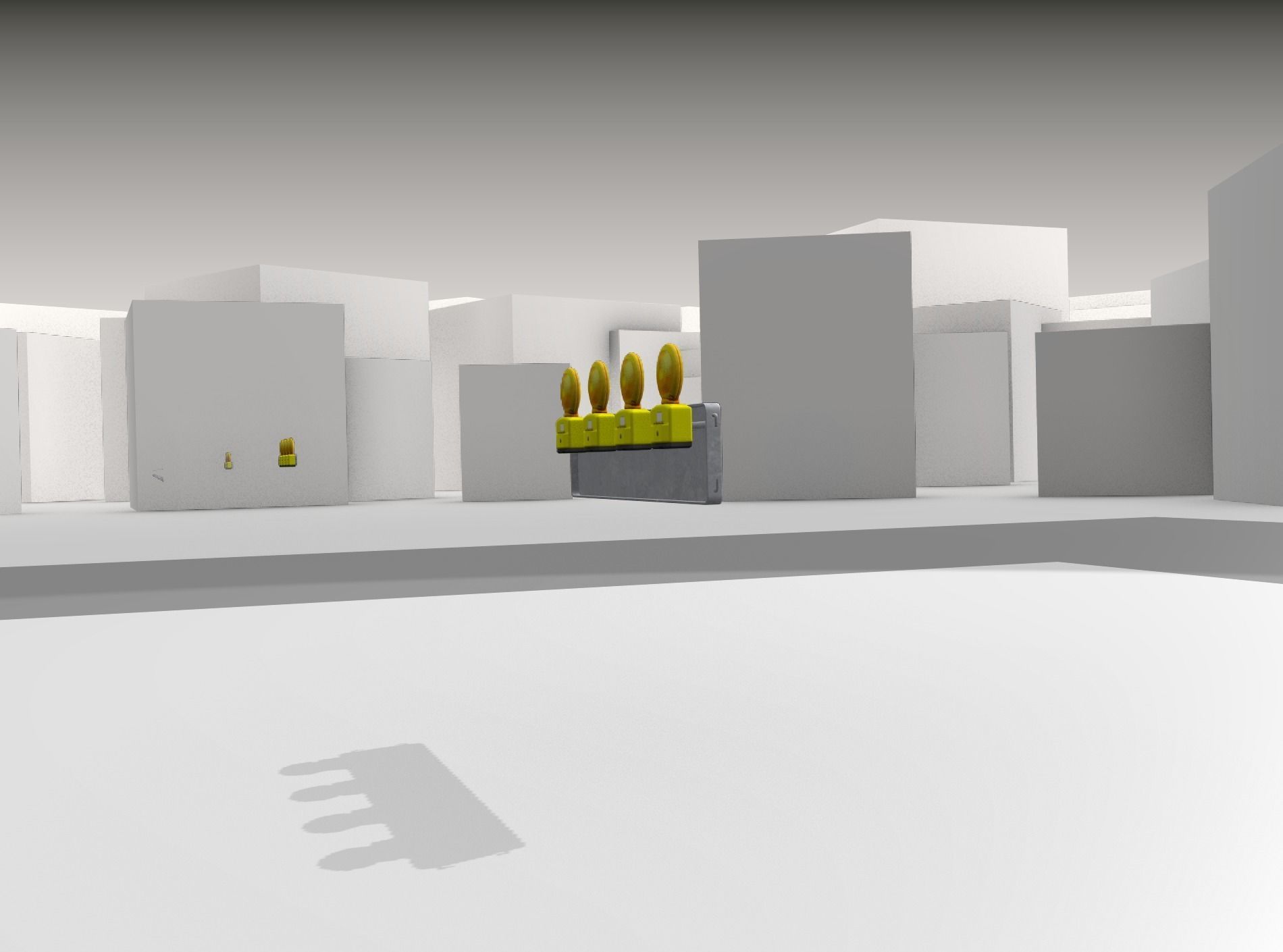 Construction Barrier 4 with warning lights 600-33 250x1200mm Low-poly 3D model_33