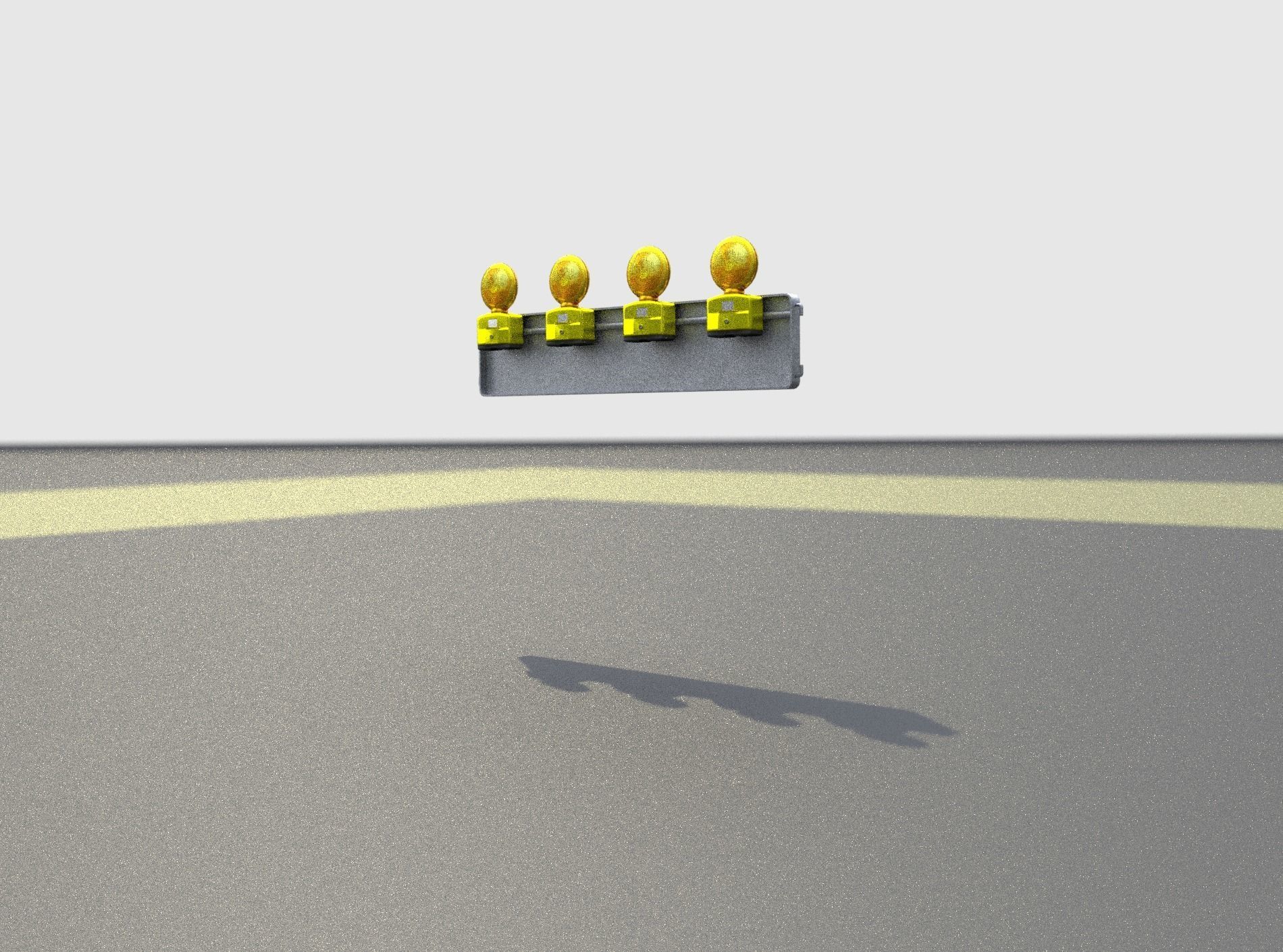 Construction Barrier 4 with warning lights 600-33 250x1200mm Low-poly 3D model_30