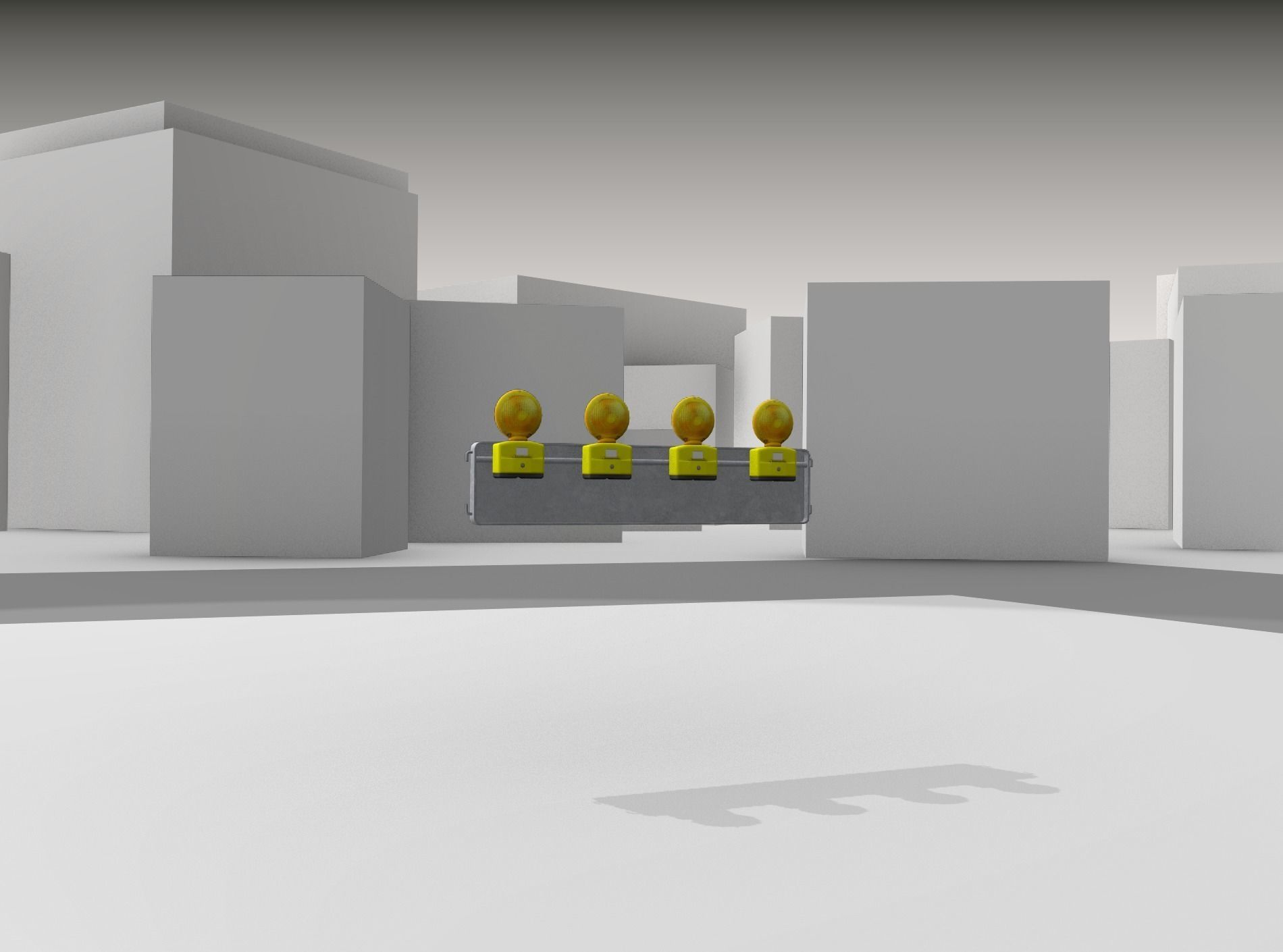 Construction Barrier 4 with warning lights 600-33 250x1200mm Low-poly 3D model_23