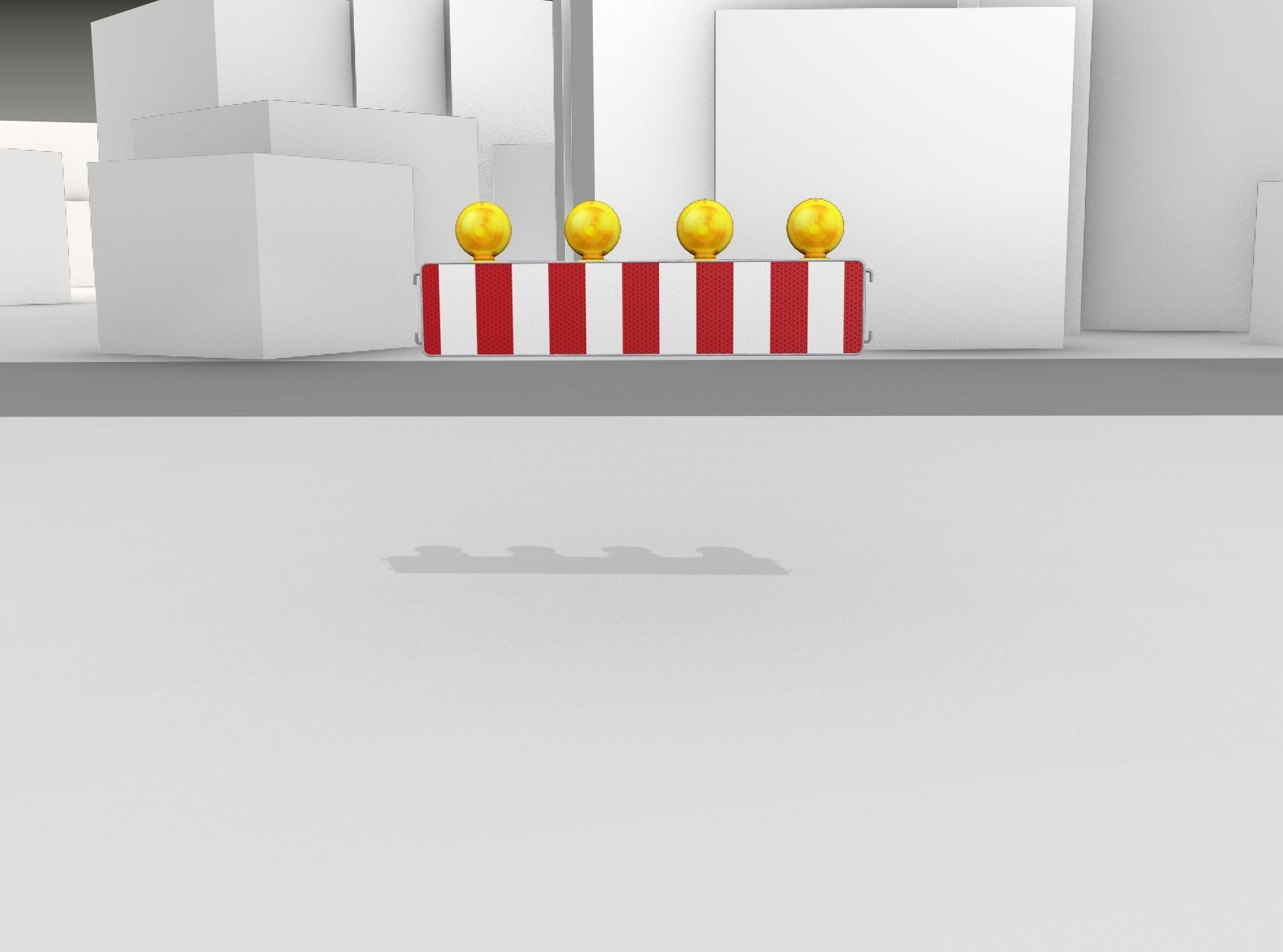 Construction Barrier 4 with warning lights 600-33 250x1200mm Low-poly 3D model_3
