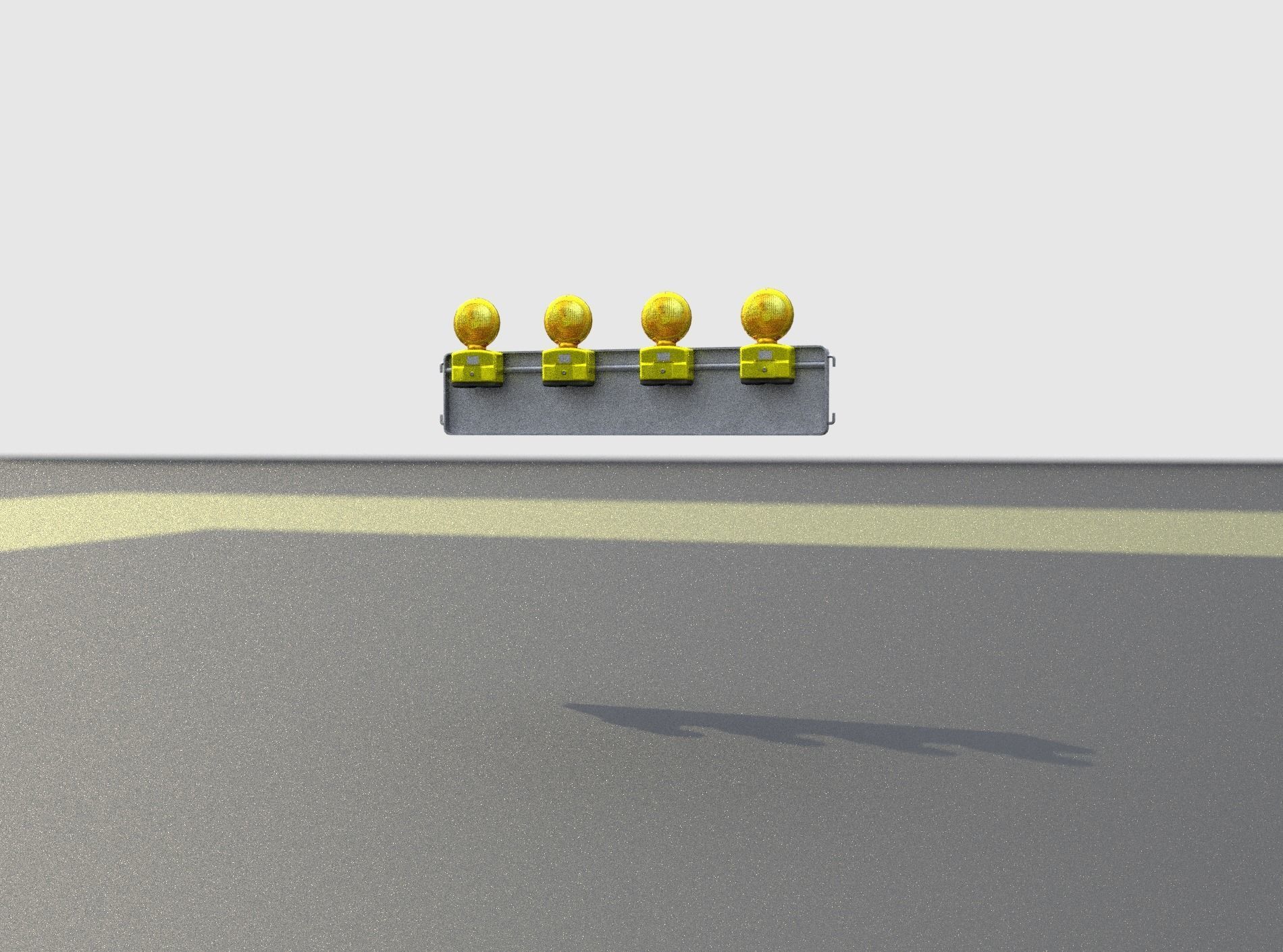 Construction Barrier 4 with warning lights 600-33 250x1200mm Low-poly 3D model_28
