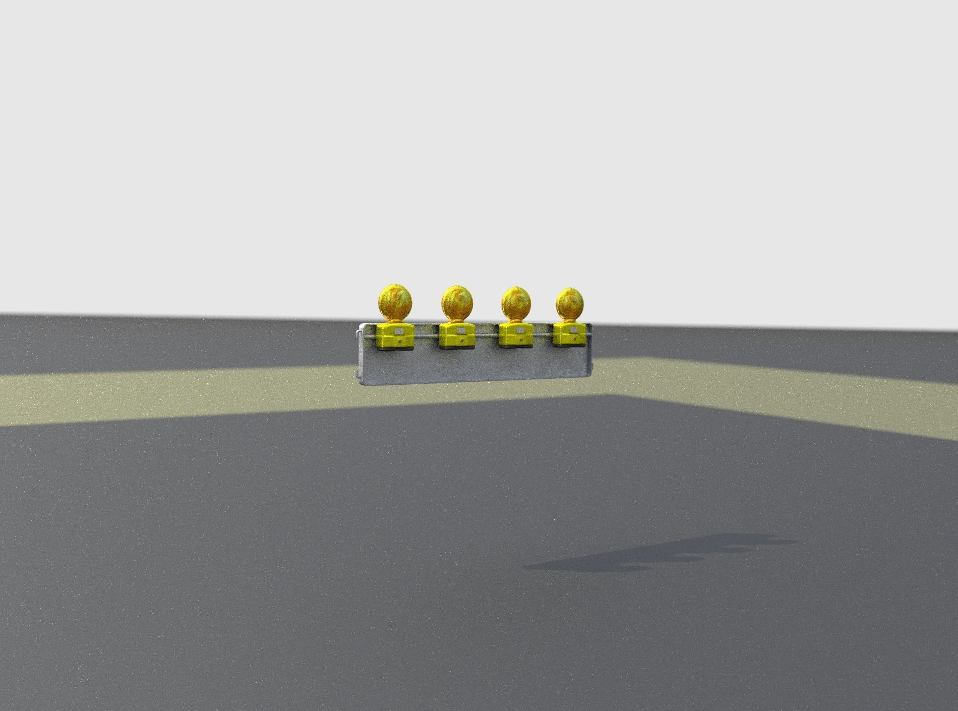 Construction Barrier 4 with warning lights 600-33 250x1200mm Low-poly 3D model_22