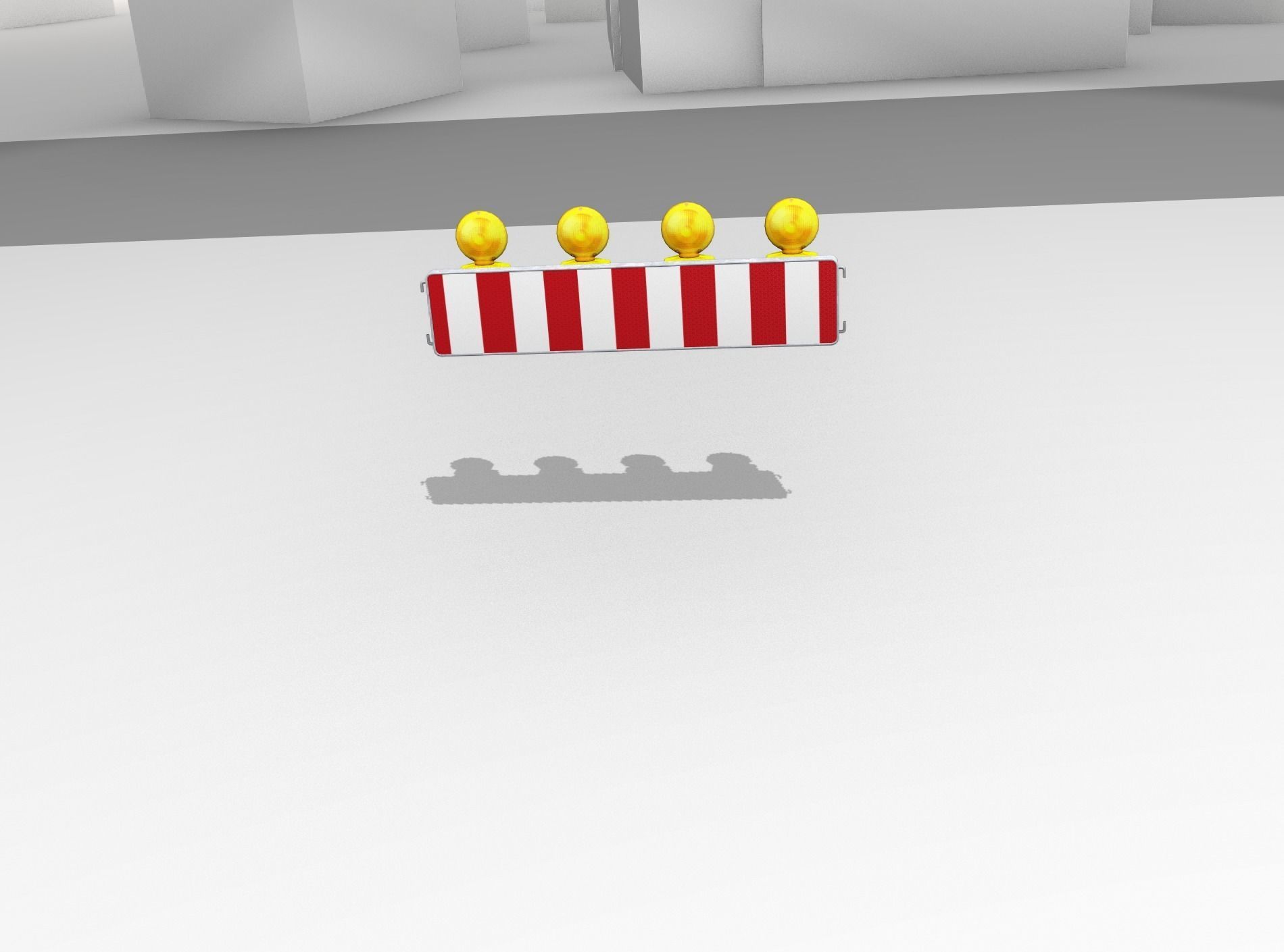 Construction Barrier 4 with warning lights 600-33 250x1200mm Low-poly 3D model_49