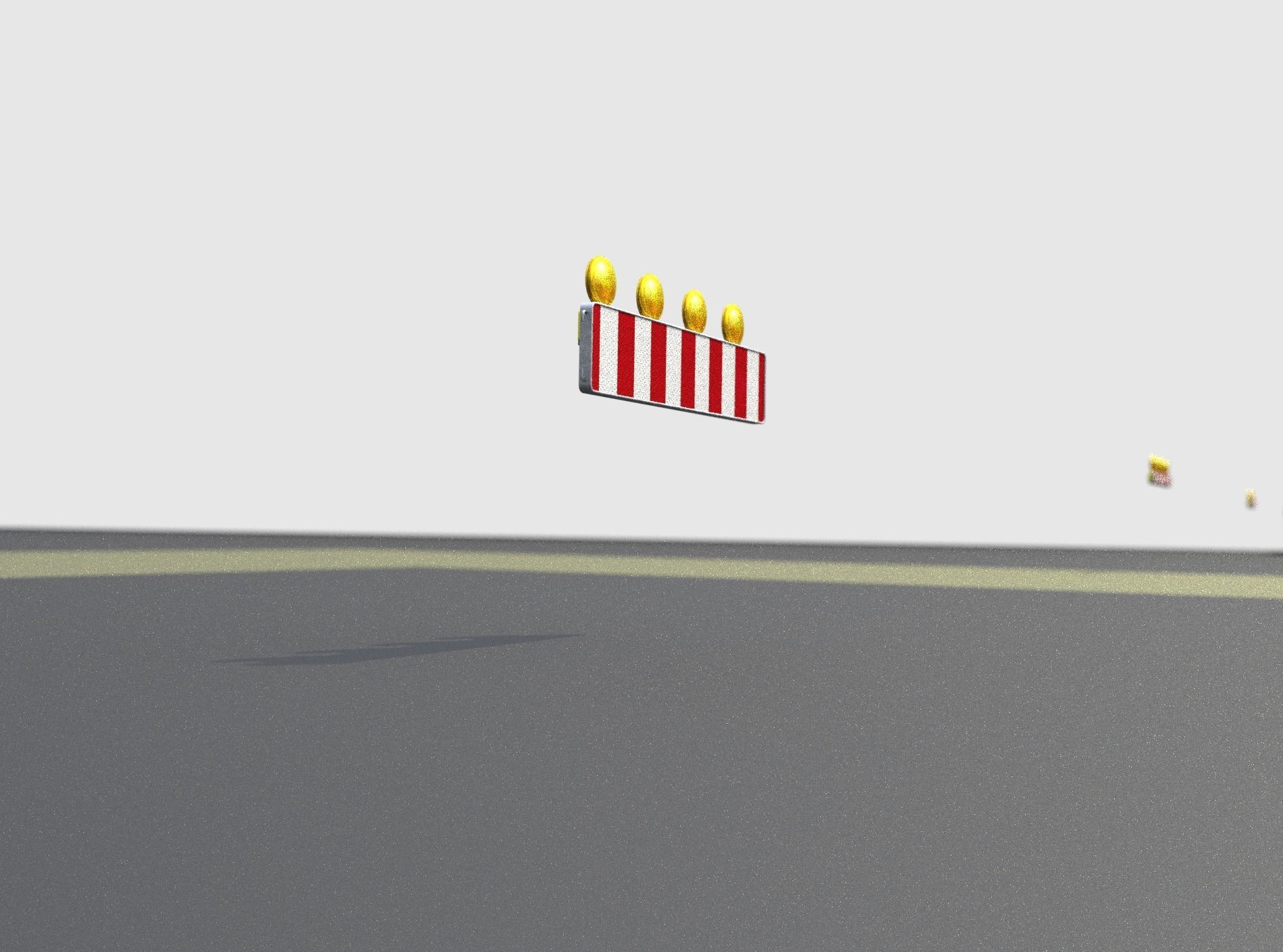 Construction Barrier 4 with warning lights 600-33 250x1200mm Low-poly 3D model_40